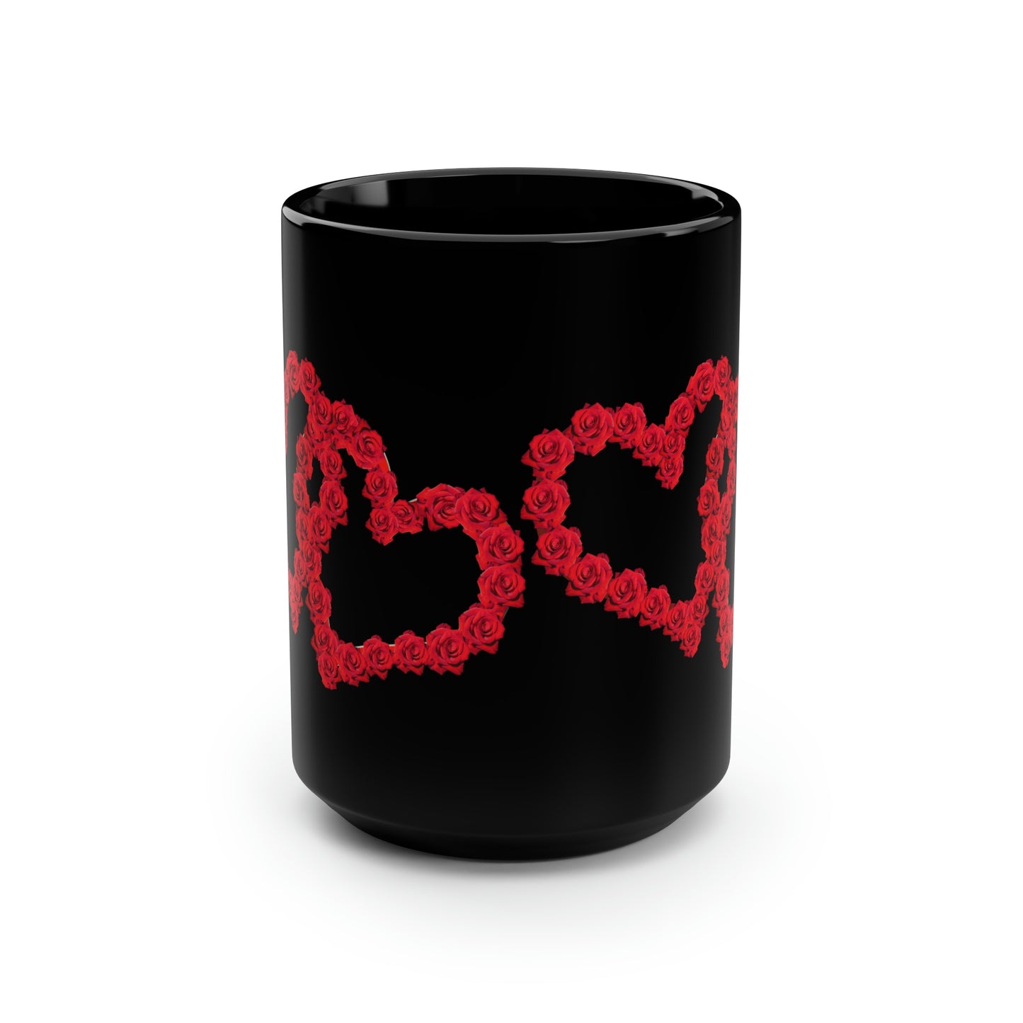 Hearts Black Coffee Mug and Tea Cups, 15oz | Life By Ortavia