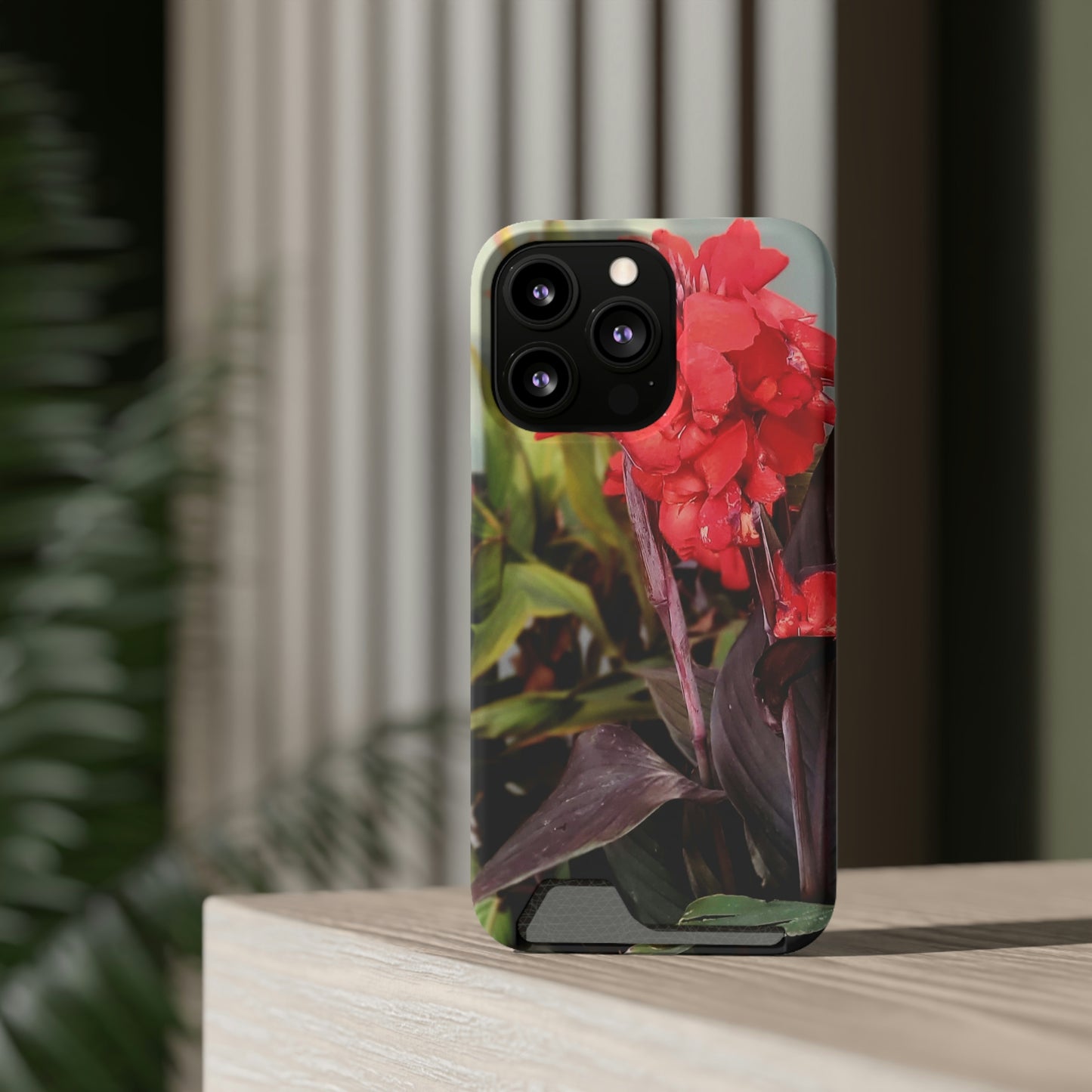 Red Canna | Phone Case With Card Holder | High Bloom Collection | Life By Ortavia