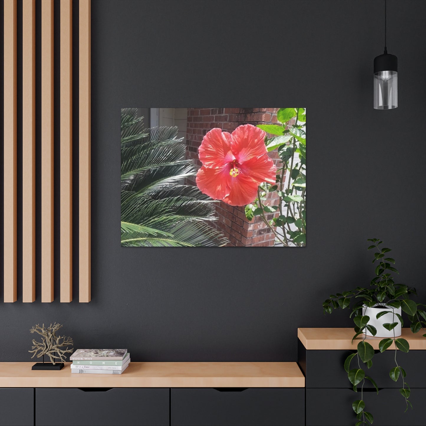 Art Prints & Wall Art, Gallery Canvas with Peach Hibiscus Flower