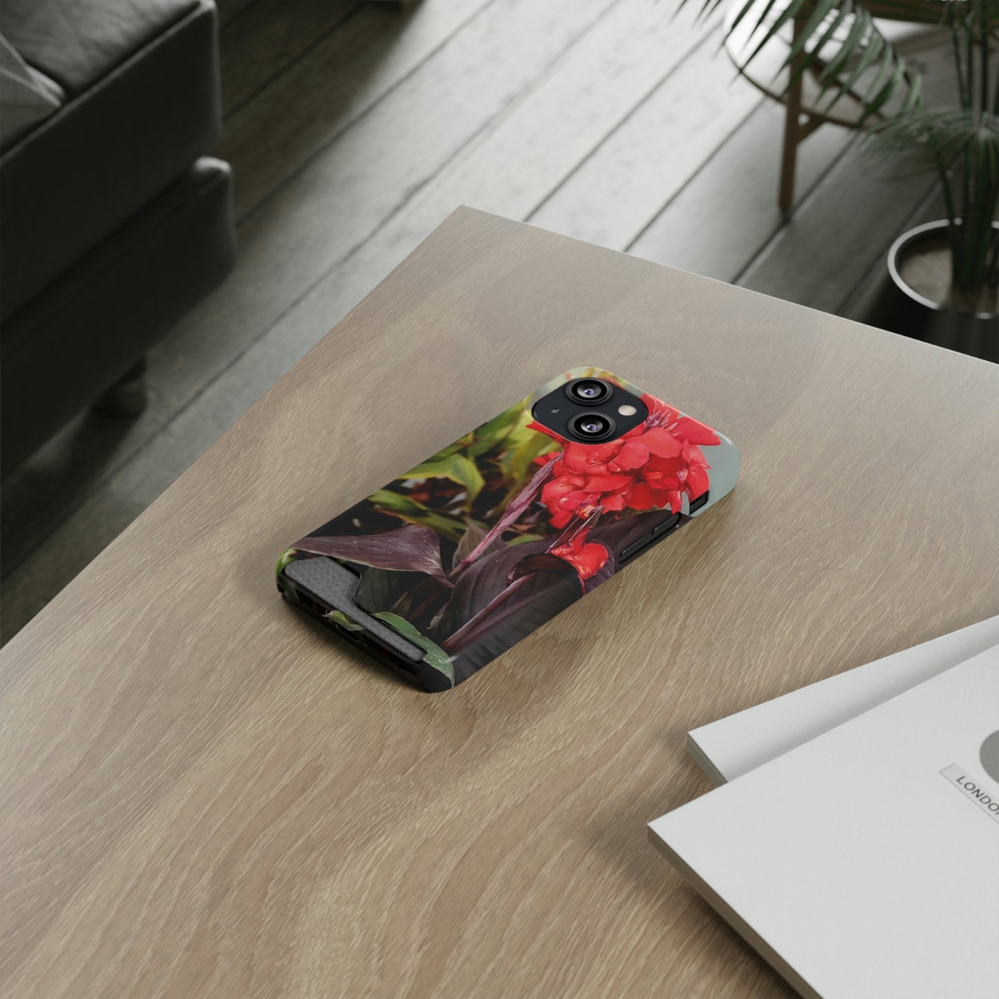 Red Canna | Phone Case With Card Holder | High Bloom Collection | Life By Ortavia