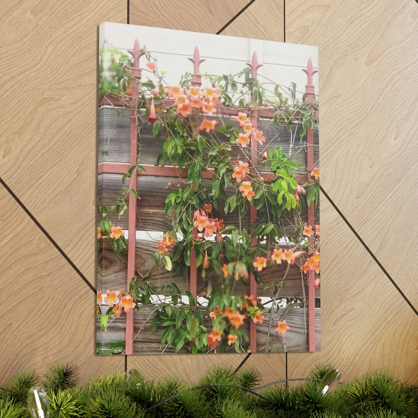 Flowers On A Rugged Fence | Wall Art Canvas | High Bloom Collection | Life By Ortavia
