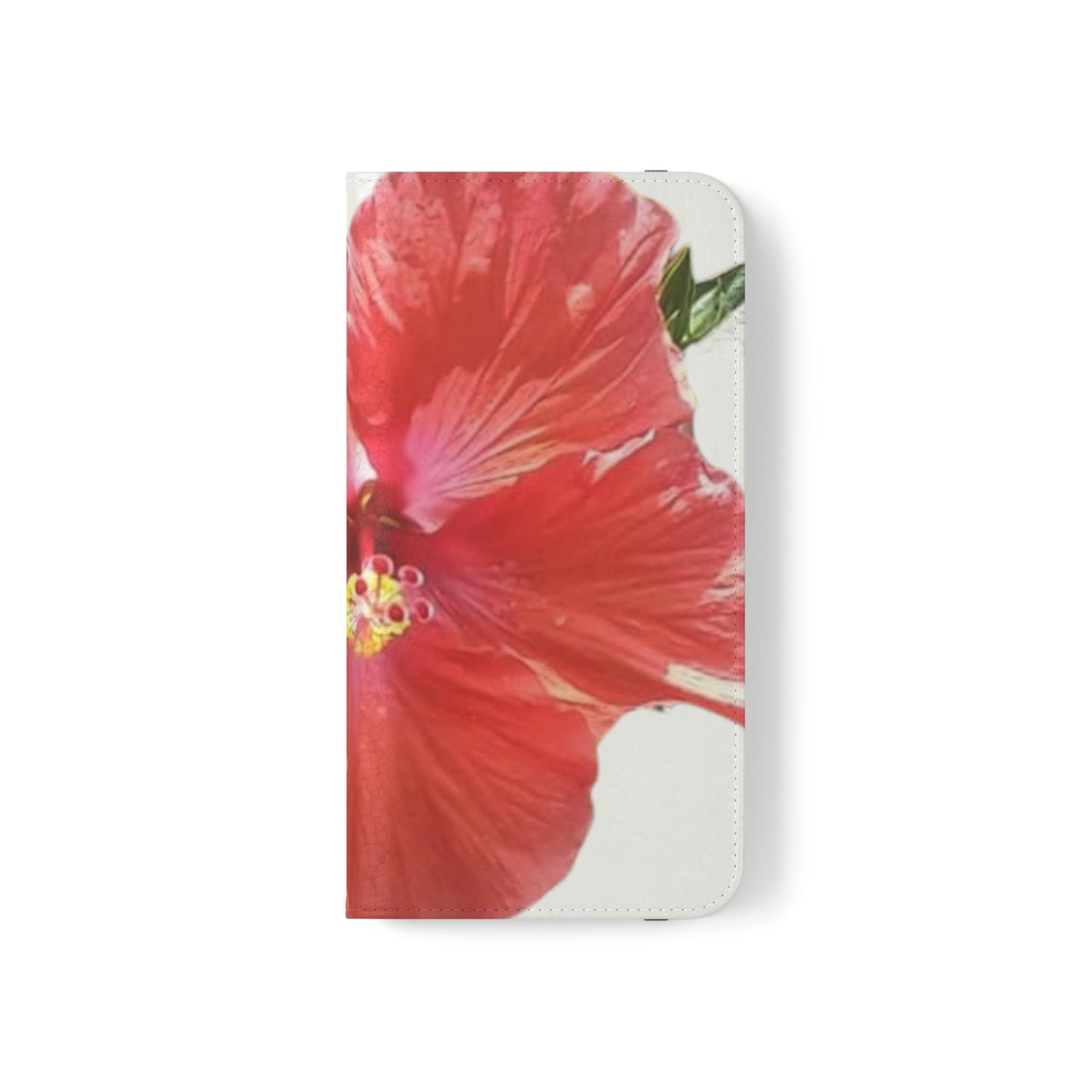 Peach Hibiscus White Background | Folio Phone Case | High Bloom Collection | Life By Ortavia