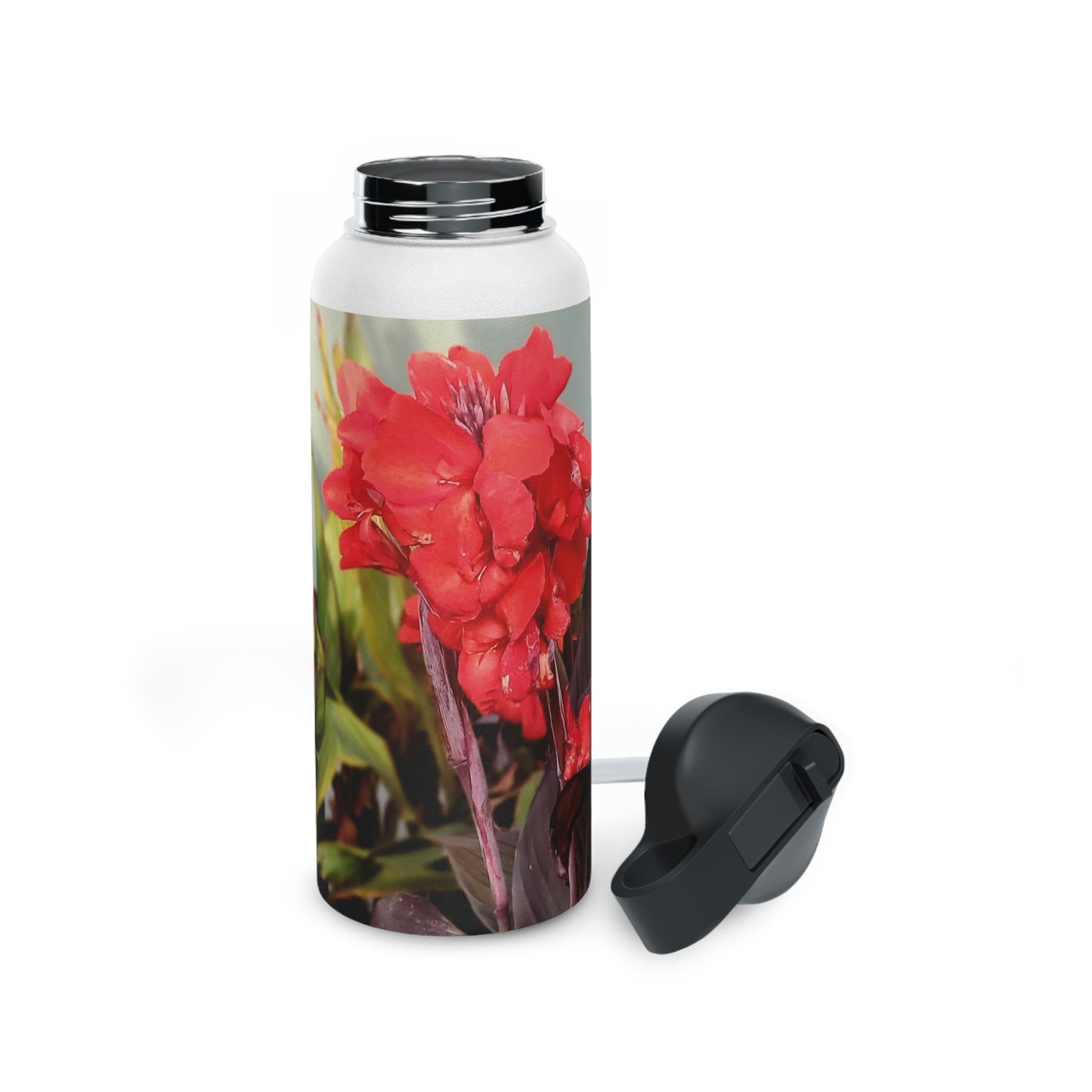 Red Canna | Stainless Steel Water Bottle, Standard Lid | High Bloom Collection | Life By Ortavia