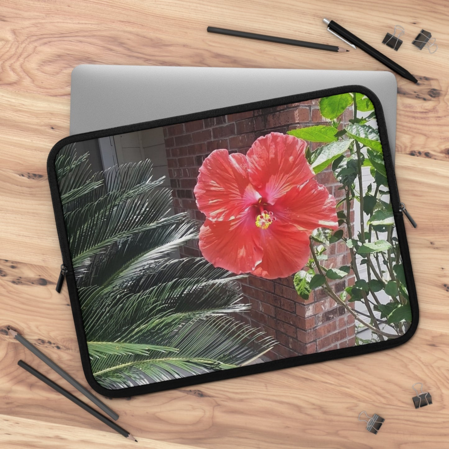 Laptop Sleeve with Peach Hibiscus Flower Design 7 Inch 10 Inch 13 Inch 15 Inch 17 Inch