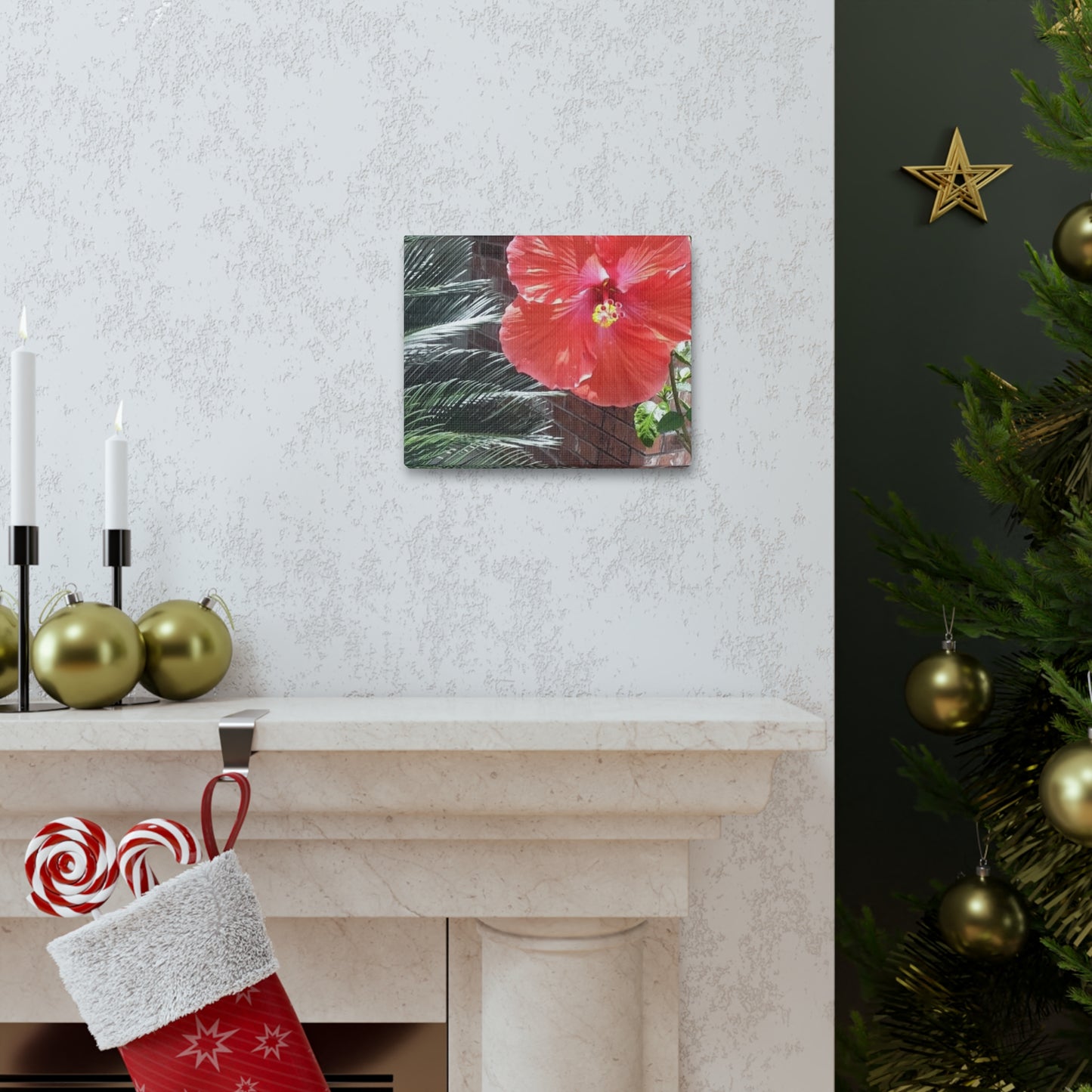 Art Prints & Wall Art, Gallery Canvas with Peach Hibiscus Flower