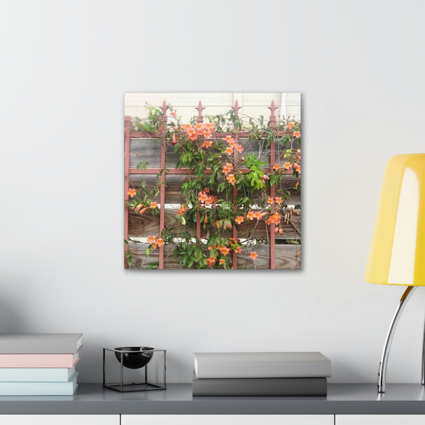 Flowers On A Rugged Fence | Wall Art Canvas | High Bloom Collection | Life By Ortavia
