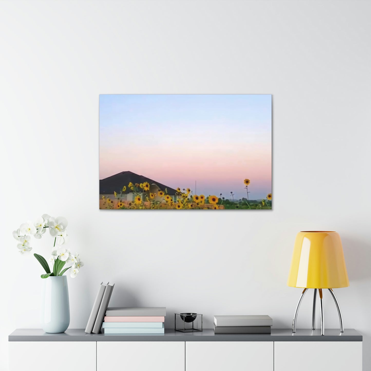 Sunflowers and a Rainbow Sky Canvas Gallery Wraps