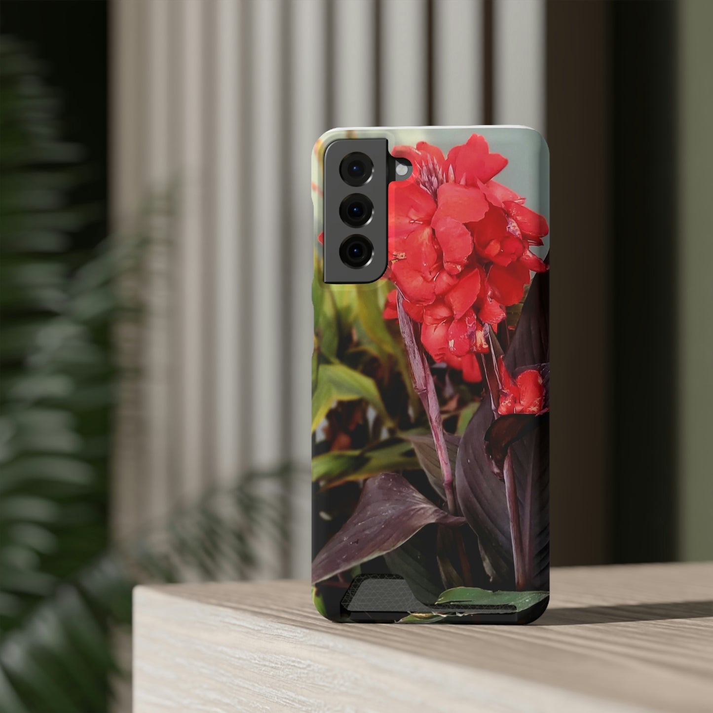 Red Canna | Phone Case With Card Holder | High Bloom Collection | Life By Ortavia