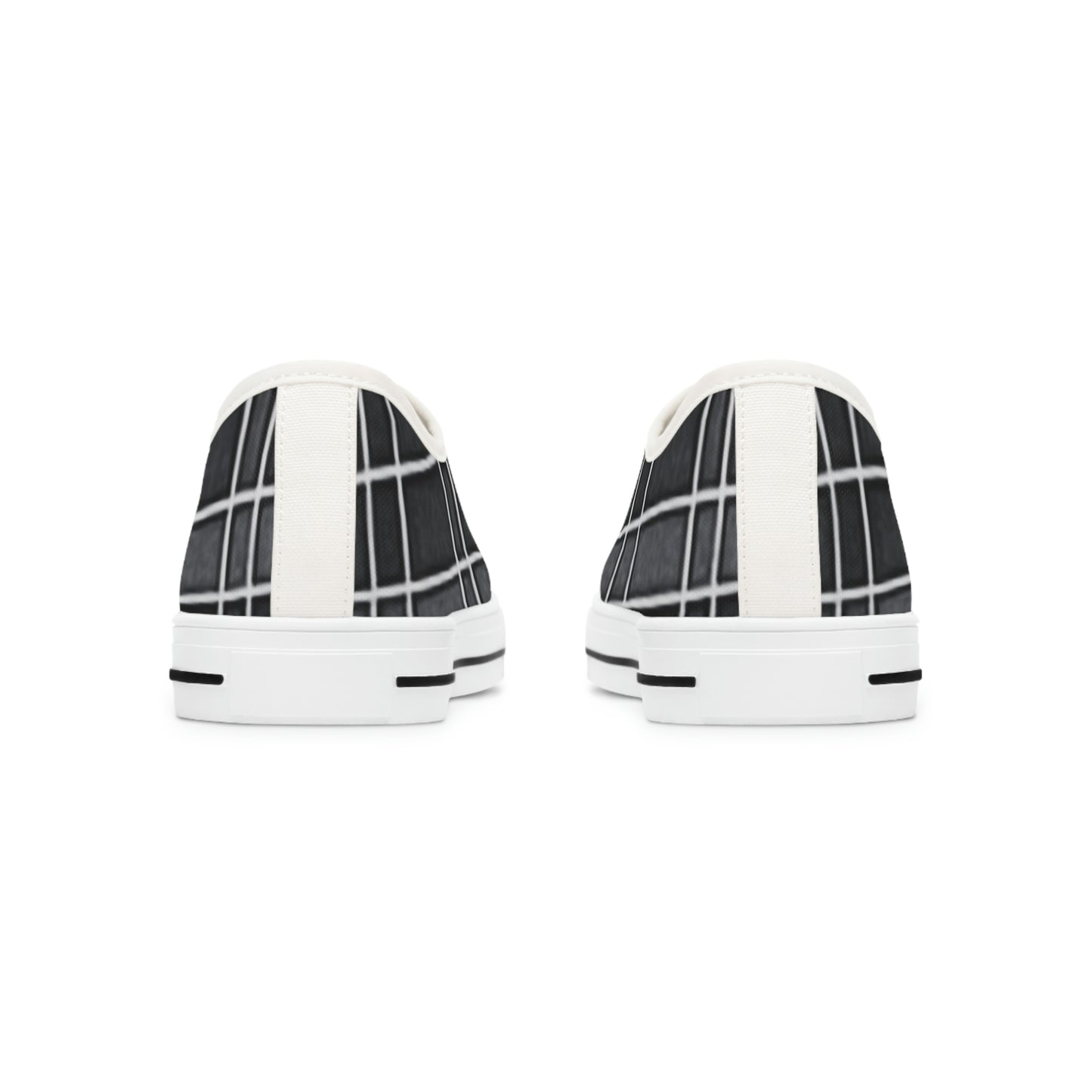 Women's Low Top Sneakers with Vintage Newspaper Window Design