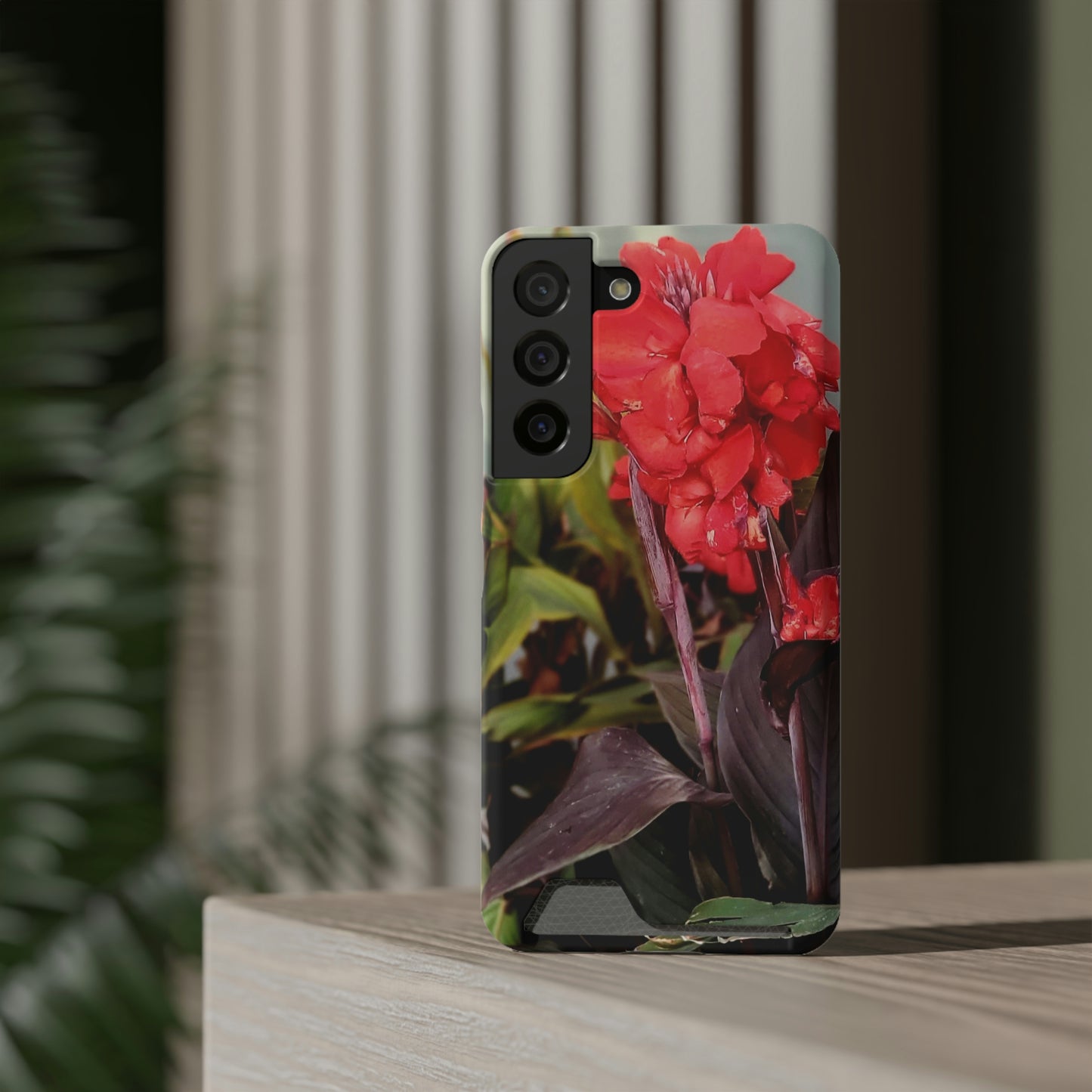 Red Canna | Phone Case With Card Holder | High Bloom Collection | Life By Ortavia