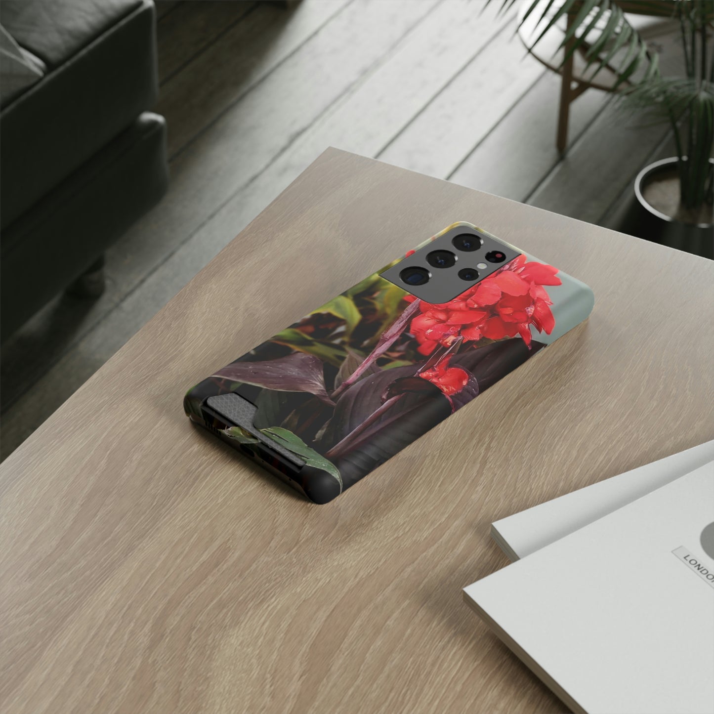 Red Canna | Phone Case With Card Holder | High Bloom Collection | Life By Ortavia