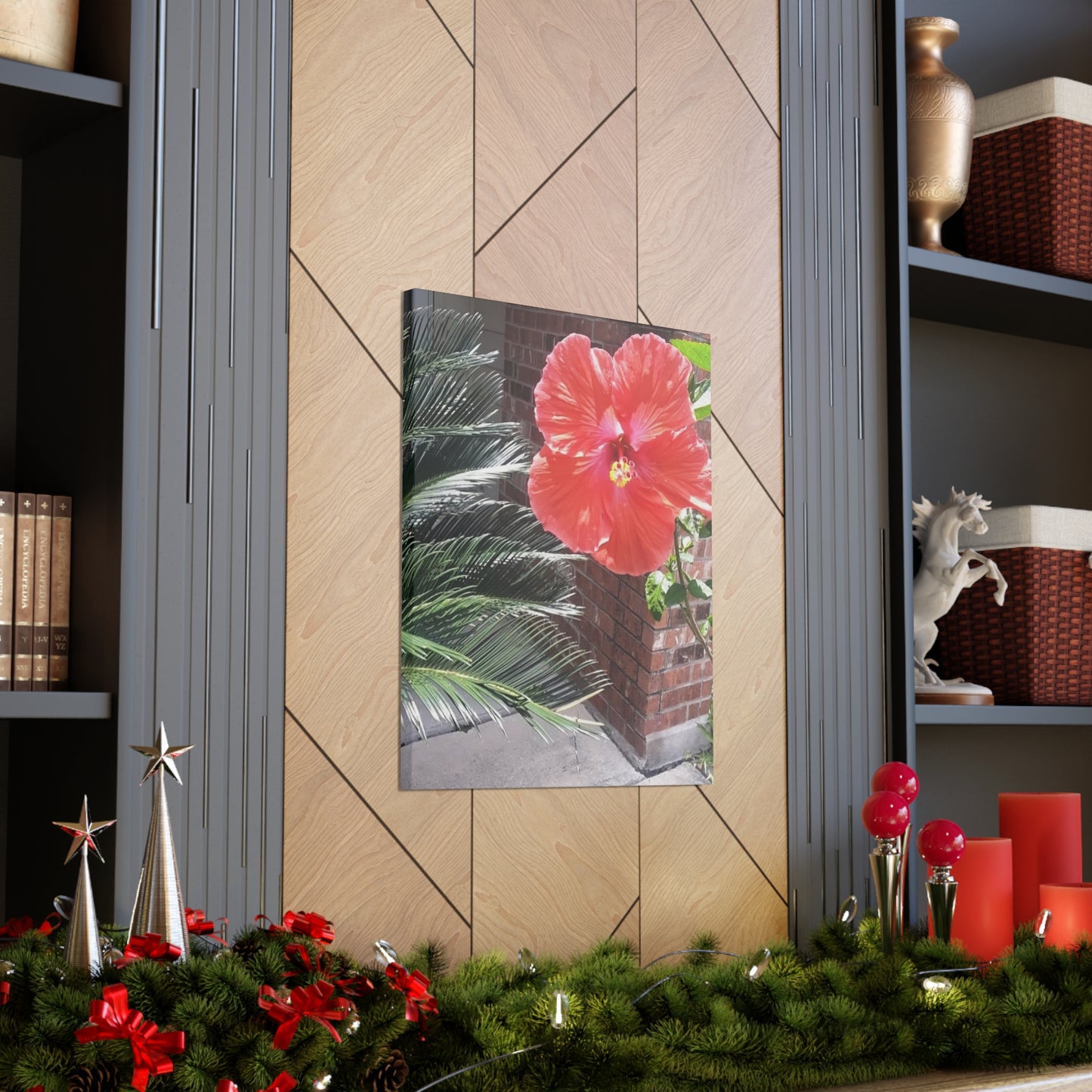 Art Prints & Wall Art, Gallery Canvas with Peach Hibiscus Flower
