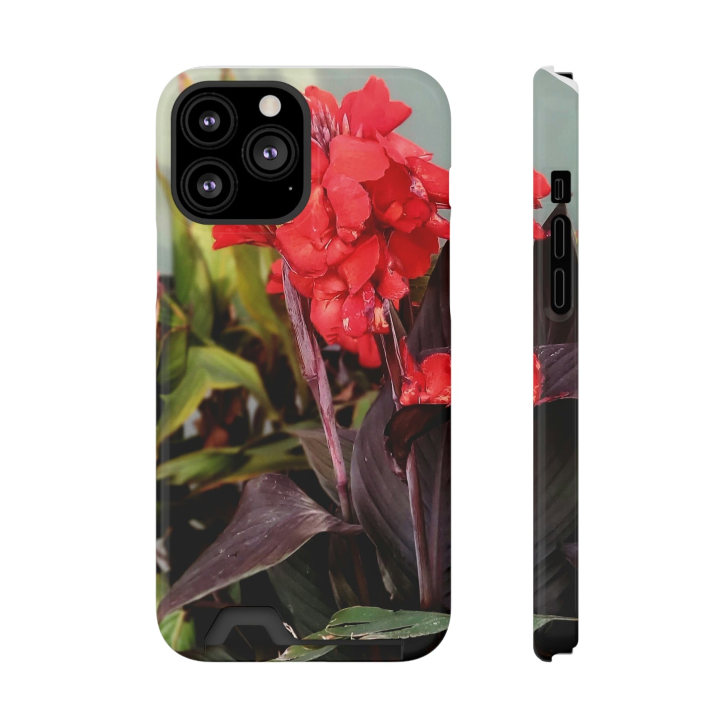 Red Canna | Phone Case With Card Holder | High Bloom Collection | Life By Ortavia