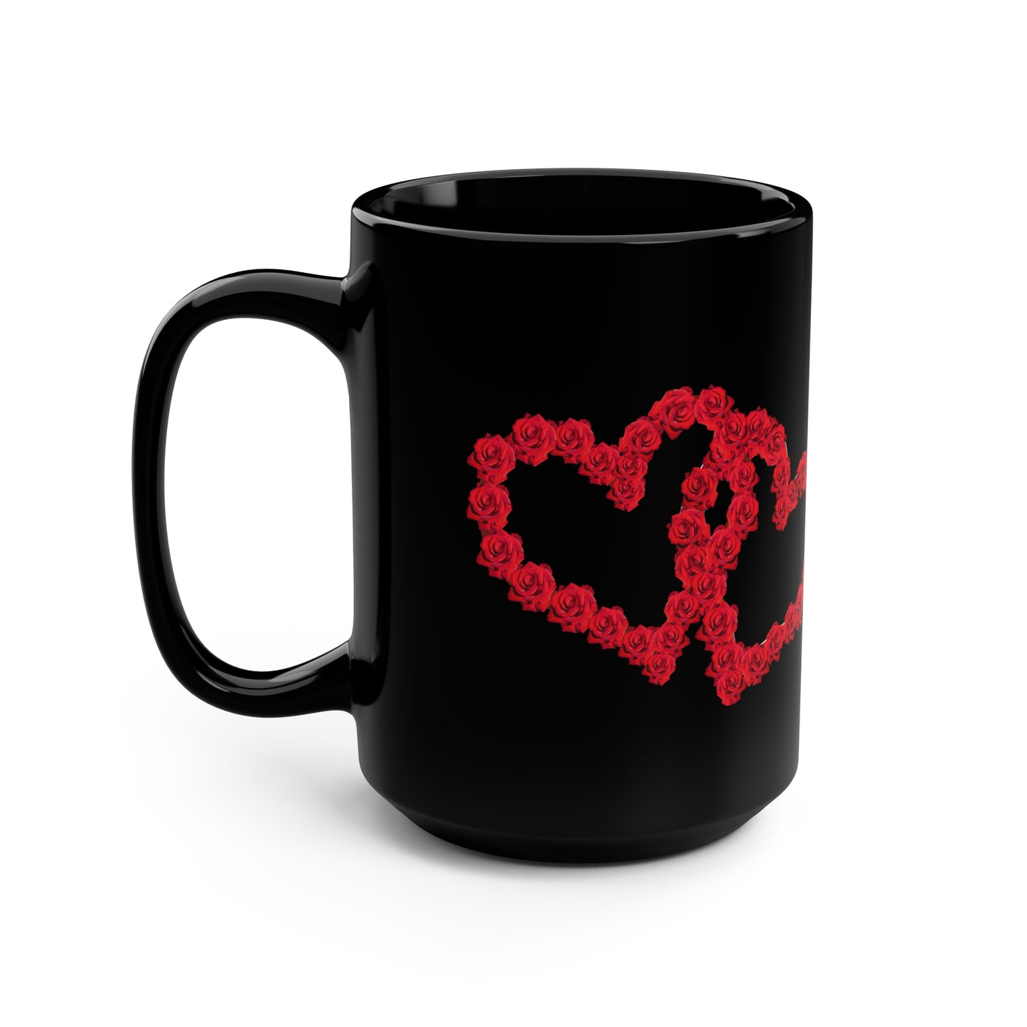 Hearts Black Coffee Mug and Tea Cups, 15oz | Life By Ortavia