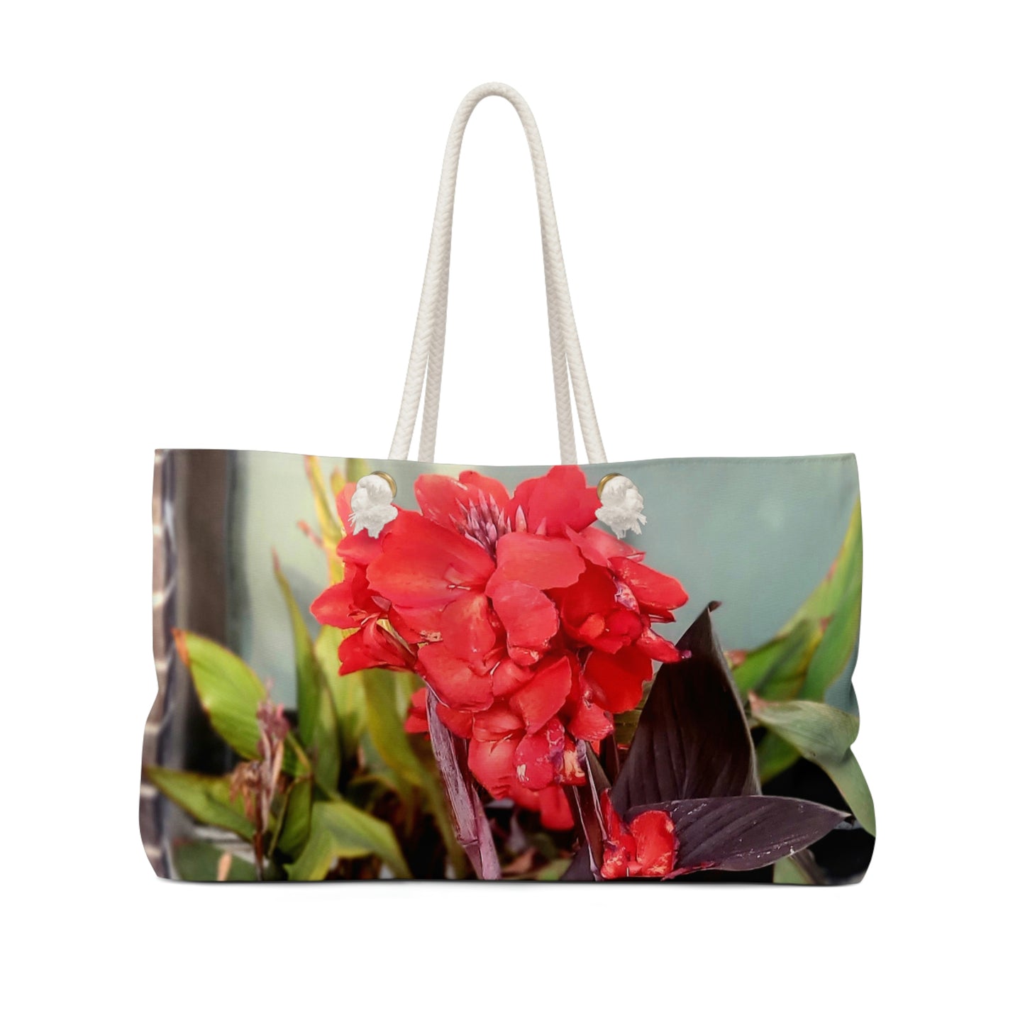 Red Canna | High Bloom Collection | Weekender Bag 24" x13" | Life By Ortavia
