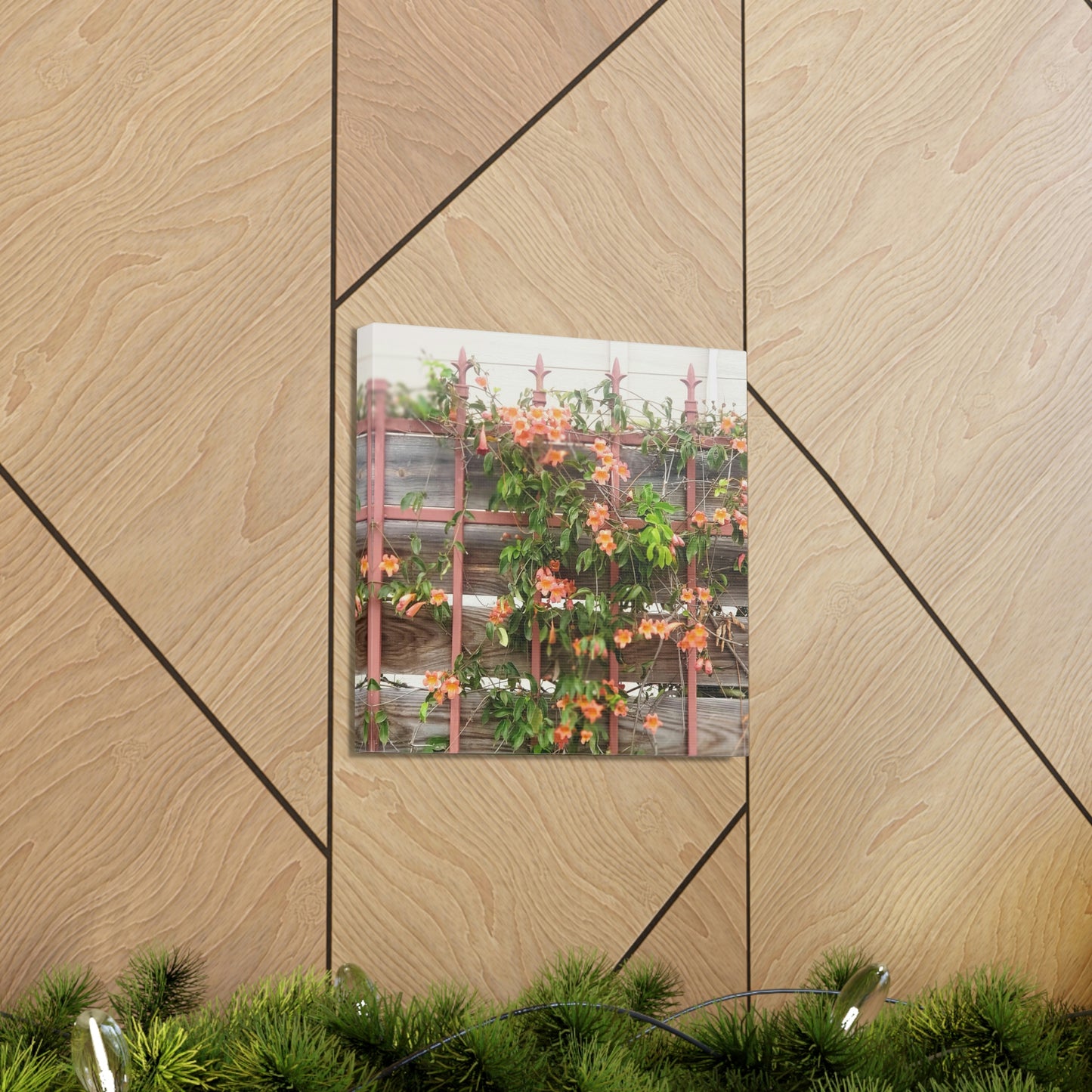 Flowers On A Rugged Fence | Wall Art Canvas | High Bloom Collection | Life By Ortavia