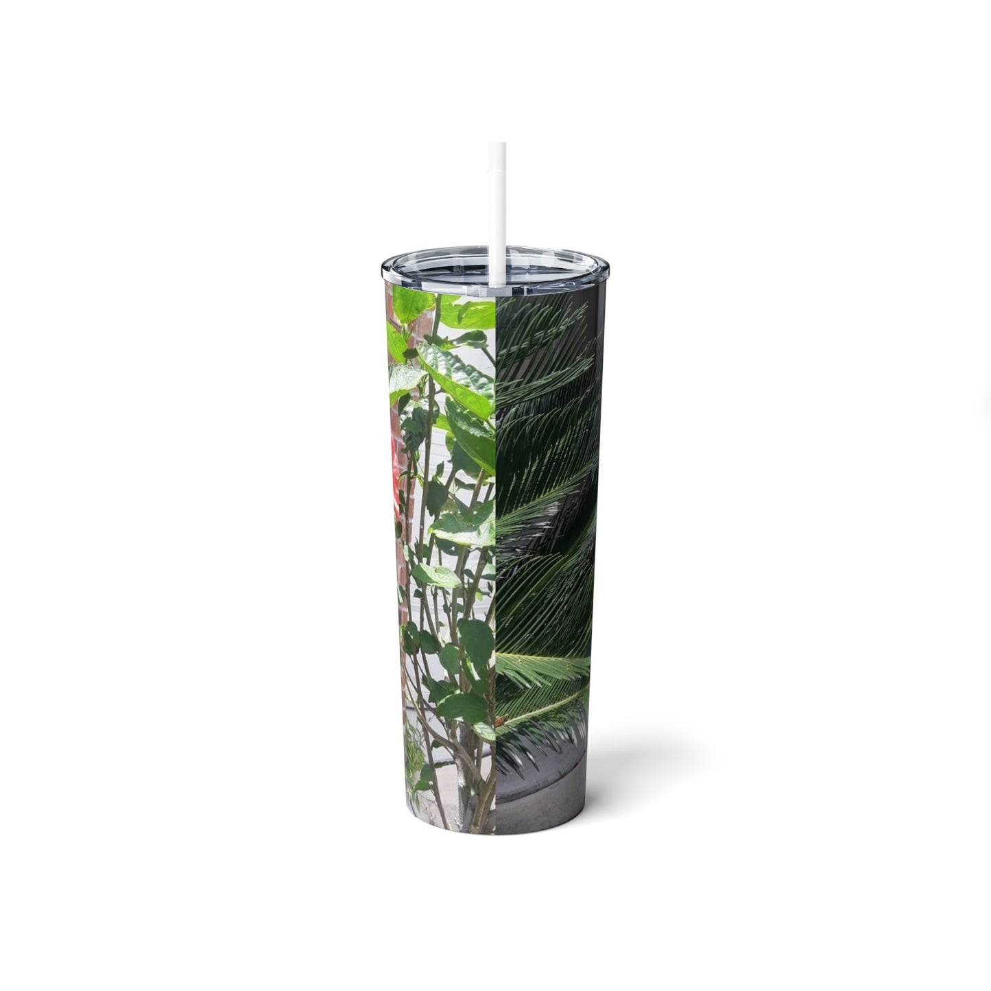 Peach Hibiscus Flower | Skinny Steel Tumbler with Straw 20oz | High Bloom Collection | Life By Ortavia