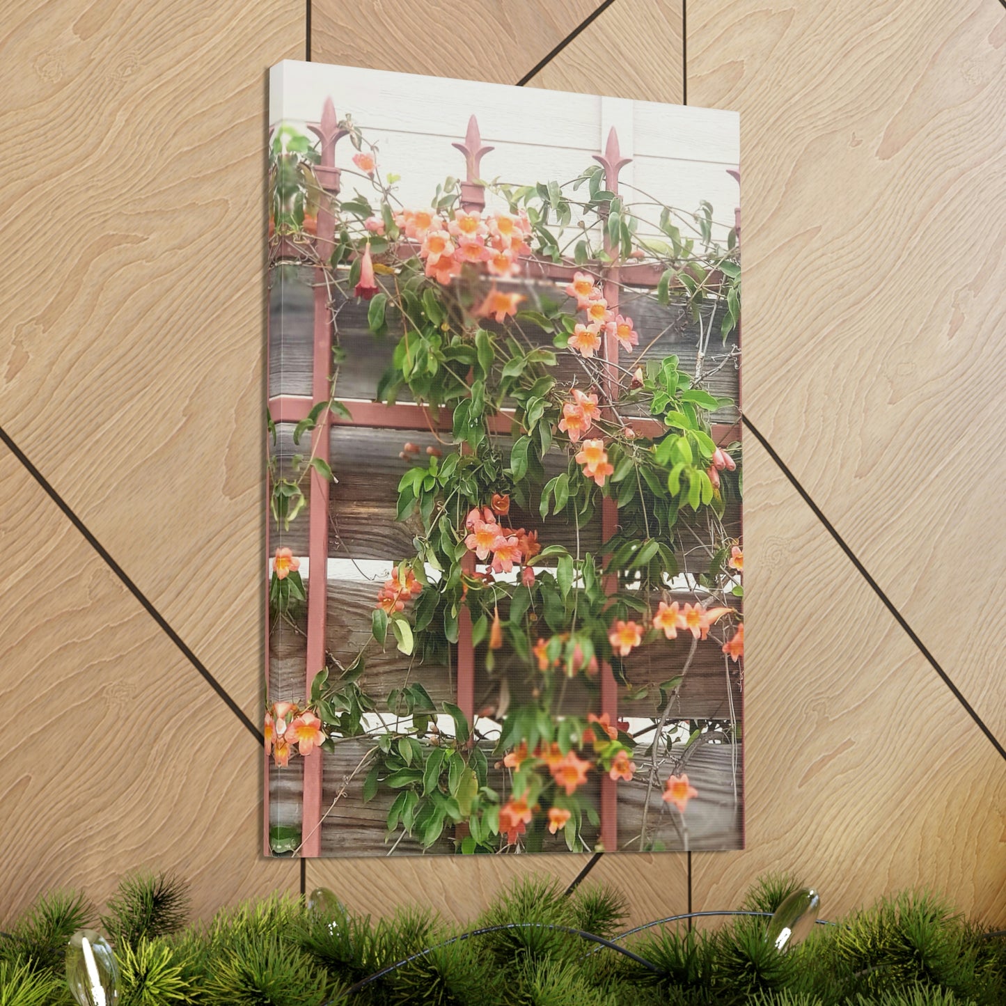 Flowers On A Rugged Fence | Wall Art Canvas | High Bloom Collection | Life By Ortavia