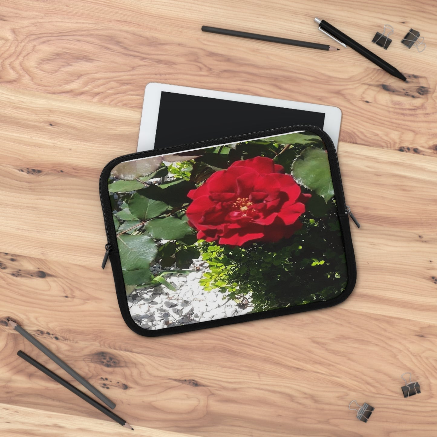 Laptop Sleeve Protecting Cover with Europeana Red Rose 7 Inch 10 Inch 13 Inch 15 Inch 17 Inch