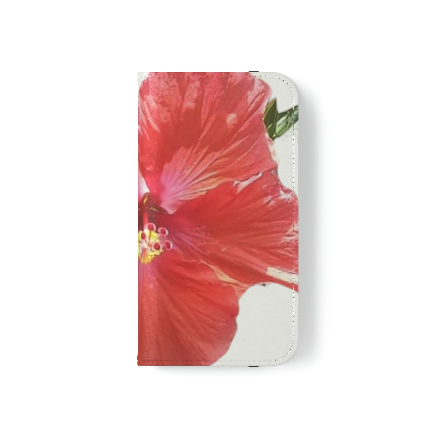 Peach Hibiscus White Background | Folio Phone Case | High Bloom Collection | Life By Ortavia