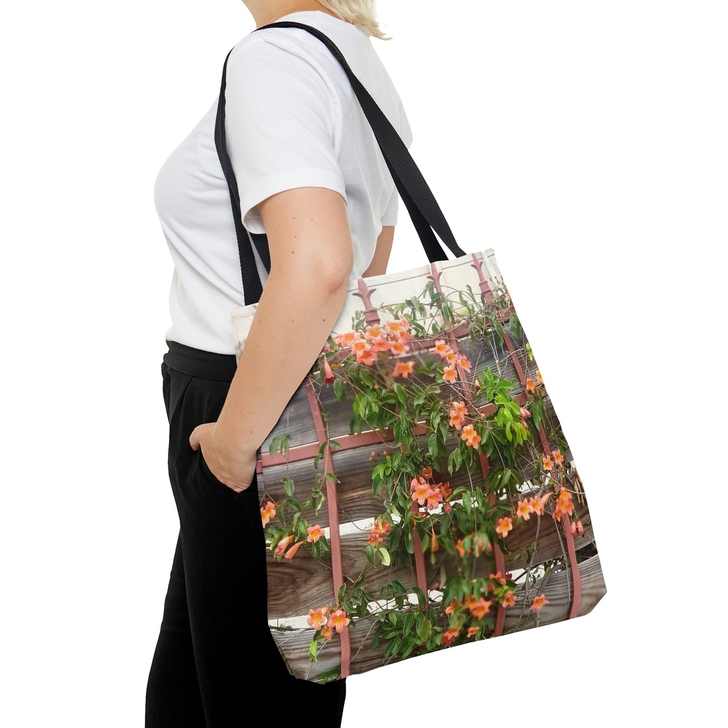 Flowers On A Rugged Fence | Tote Bag | High Bloom Collection | Life By Ortavia