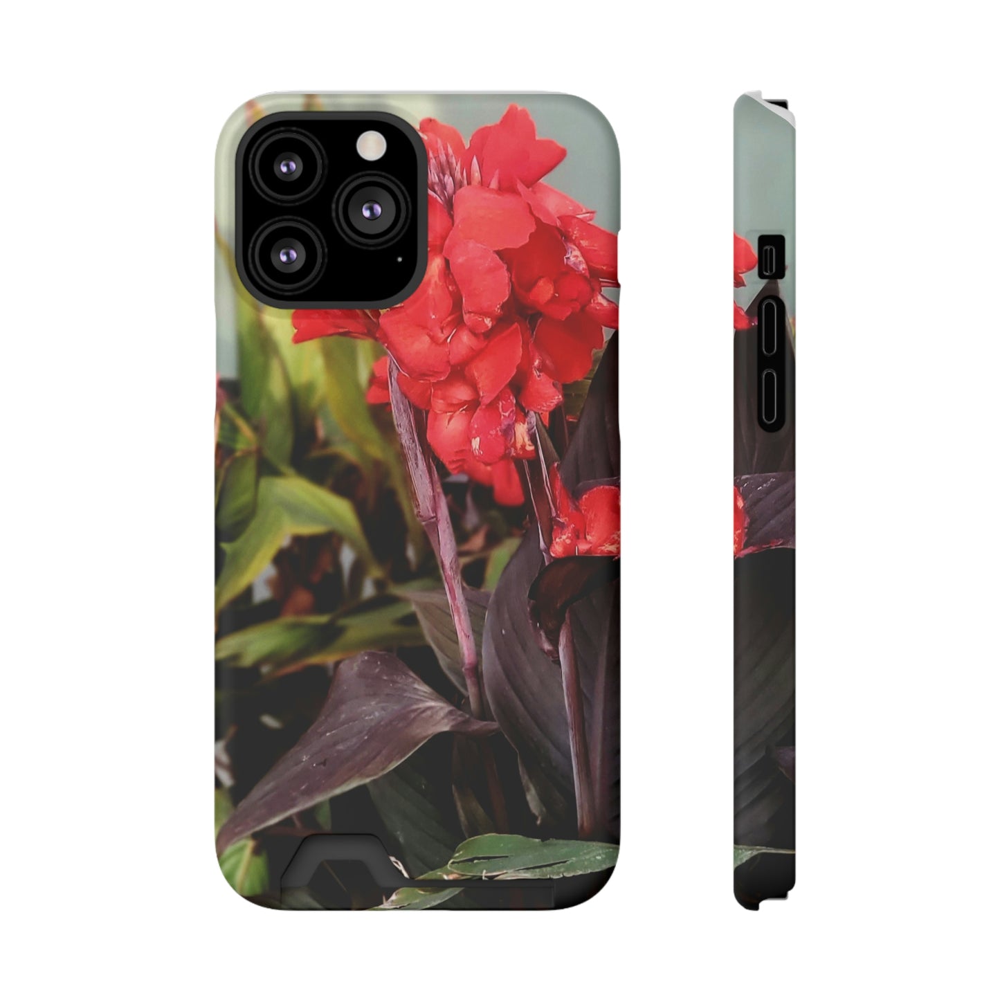 Red Canna | Phone Case With Card Holder | High Bloom Collection | Life By Ortavia