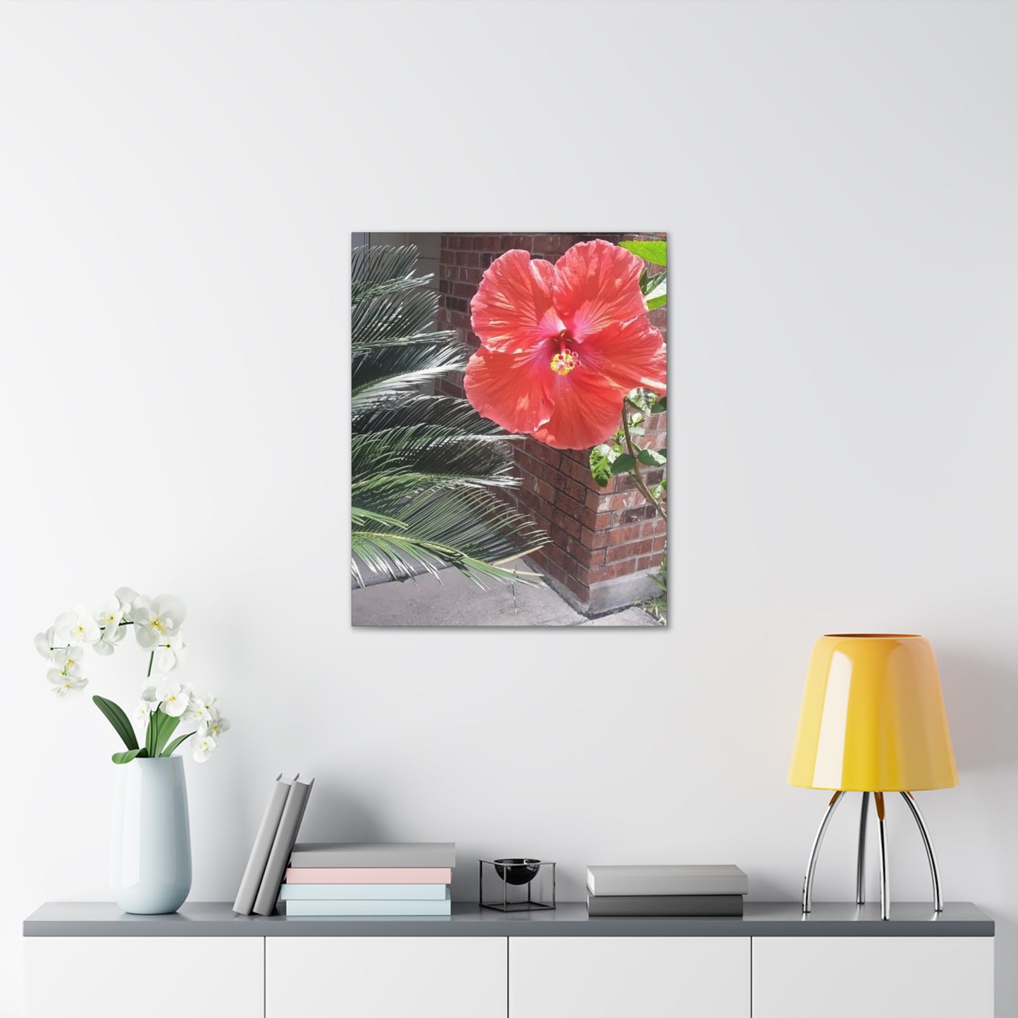 Art Prints & Wall Art, Gallery Canvas with Peach Hibiscus Flower