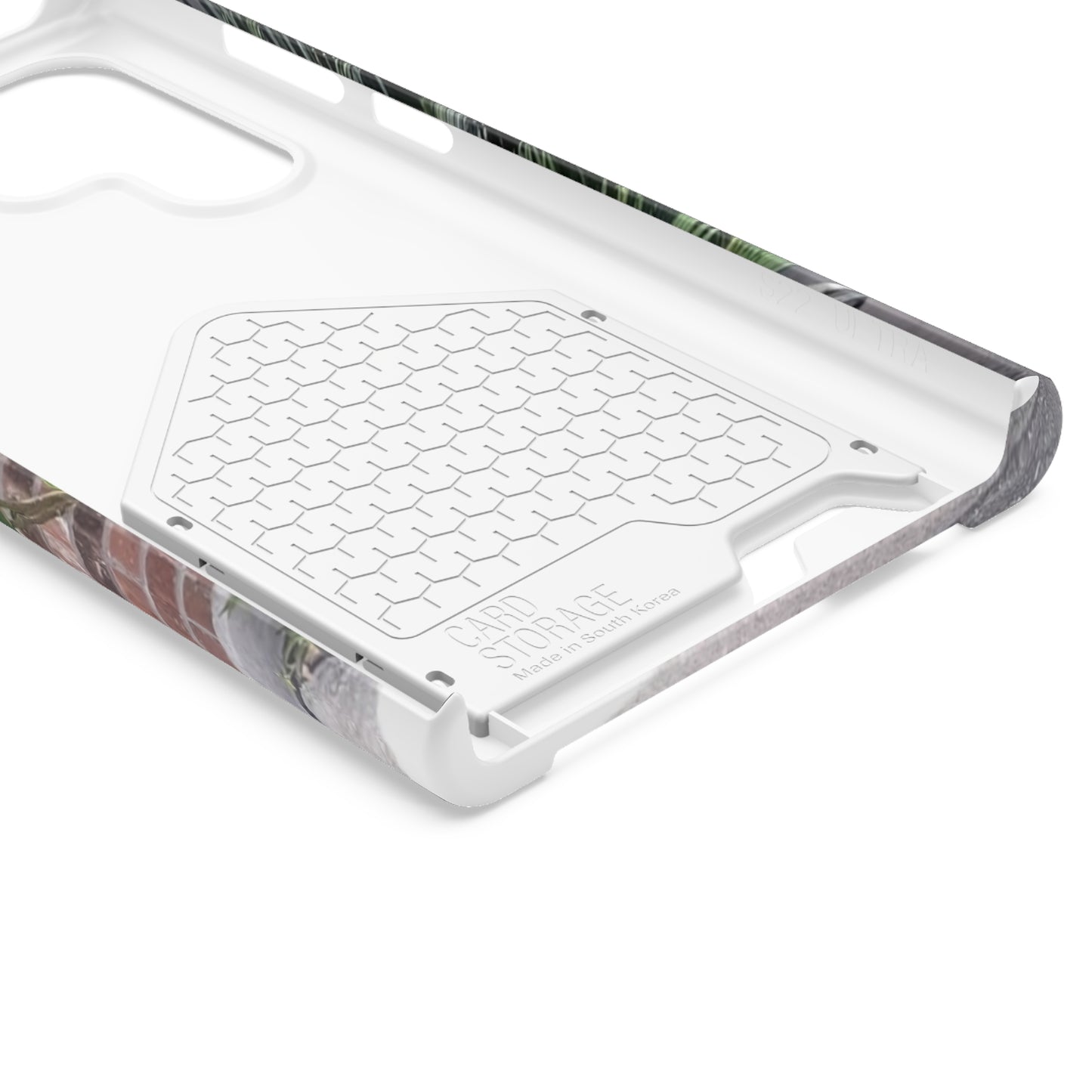 Phone Case With Card Holder with Peach Hibiscus Flower Design