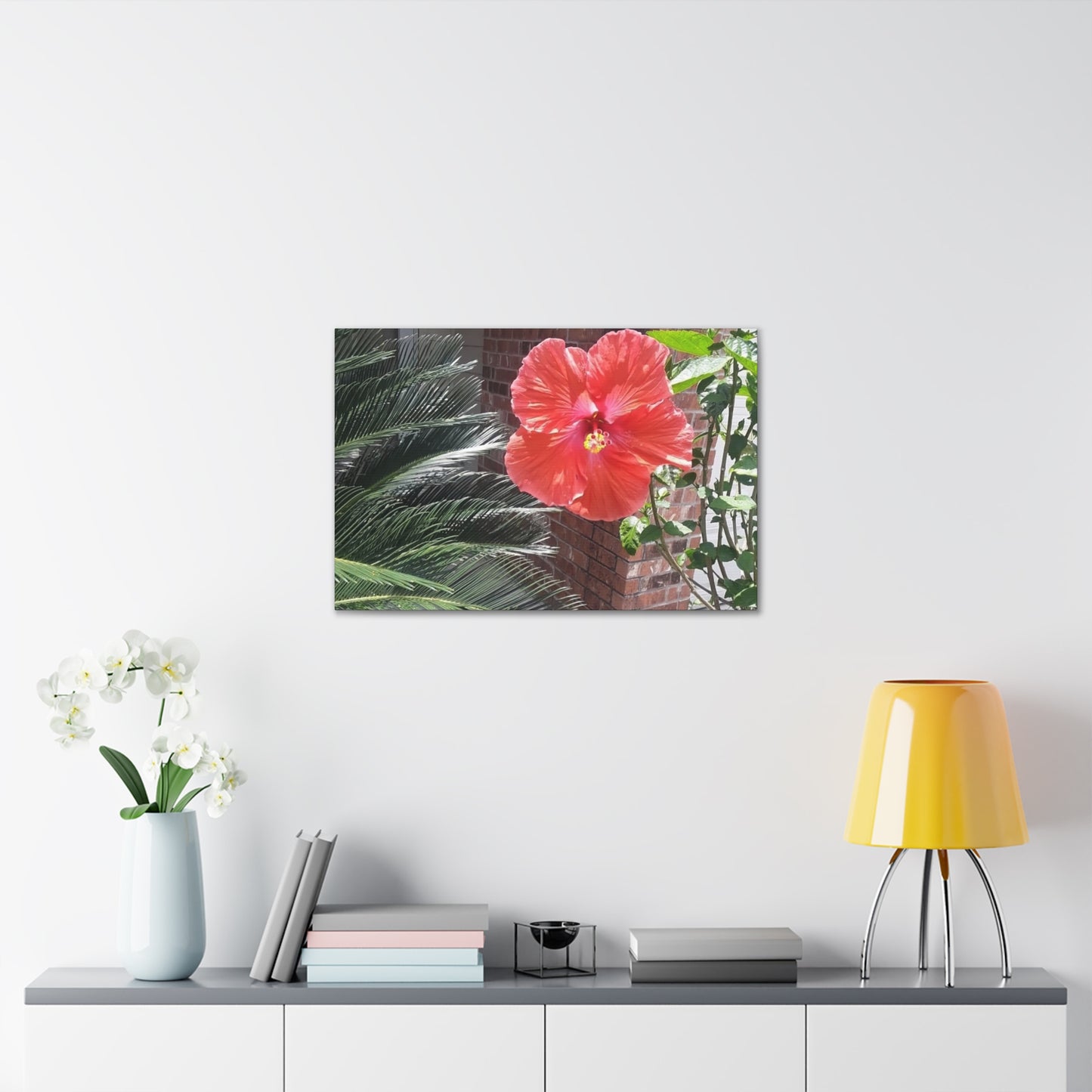 Art Prints & Wall Art, Gallery Canvas with Peach Hibiscus Flower