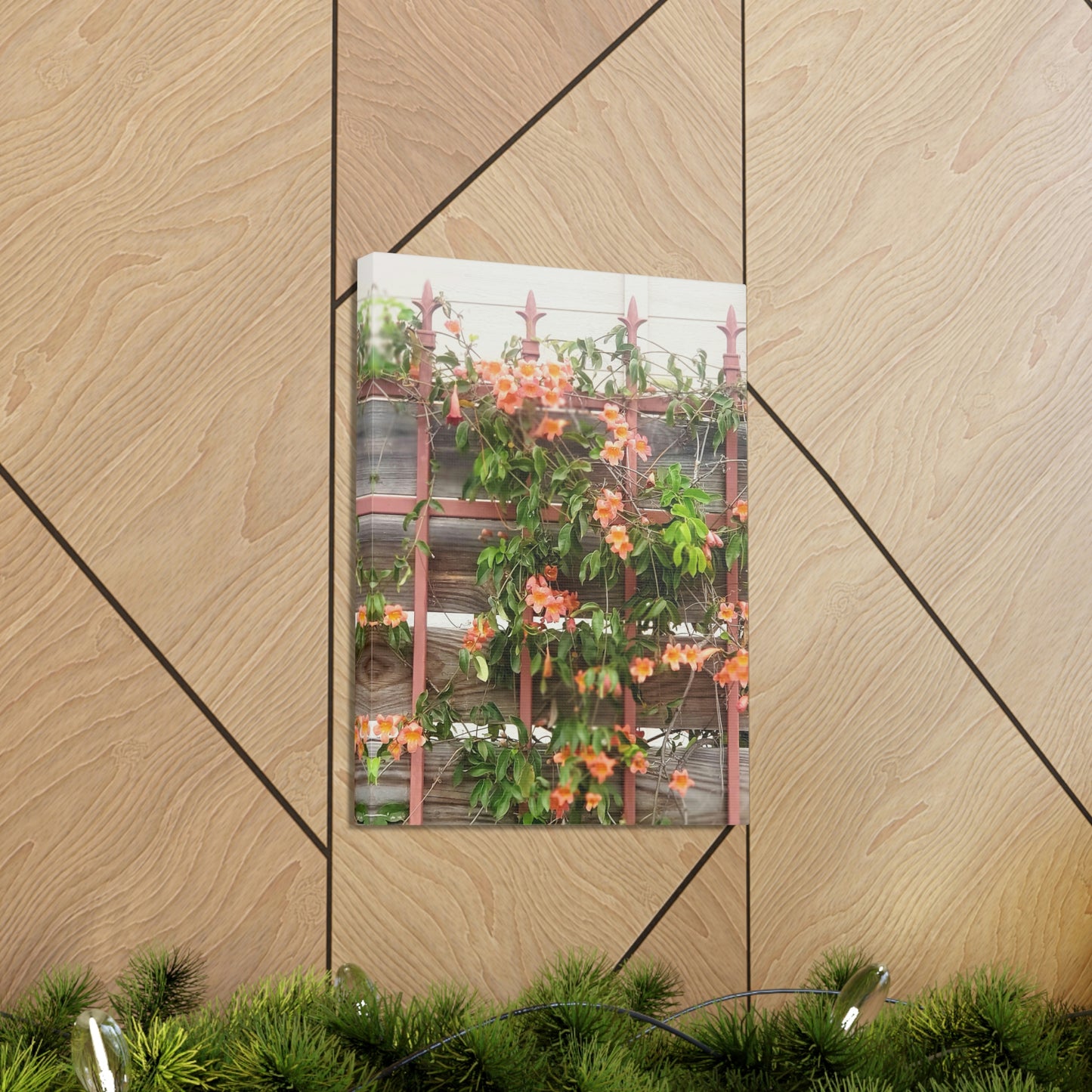 Flowers On A Rugged Fence | Wall Art Canvas | High Bloom Collection | Life By Ortavia