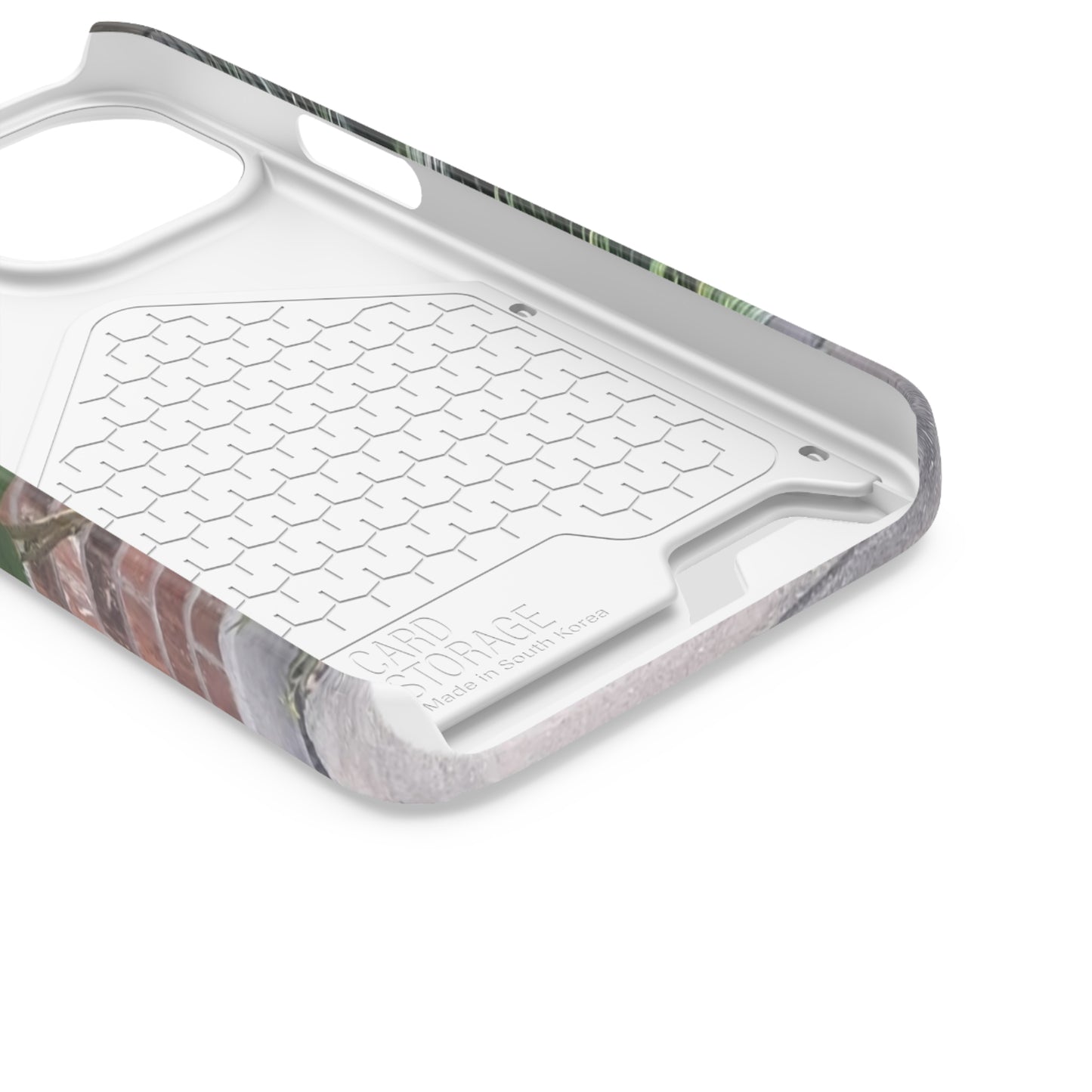 Phone Case With Card Holder with Peach Hibiscus Flower Design
