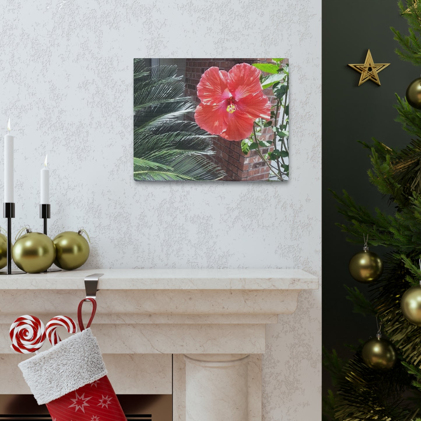 Art Prints & Wall Art, Gallery Canvas with Peach Hibiscus Flower