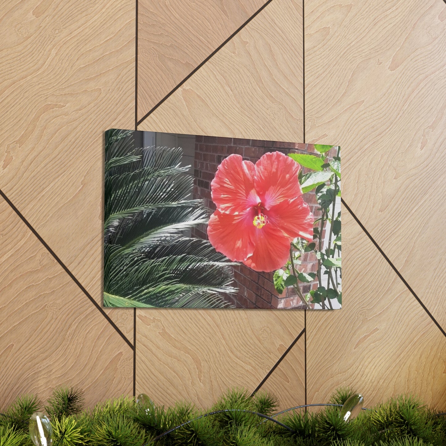 Art Prints & Wall Art, Gallery Canvas with Peach Hibiscus Flower