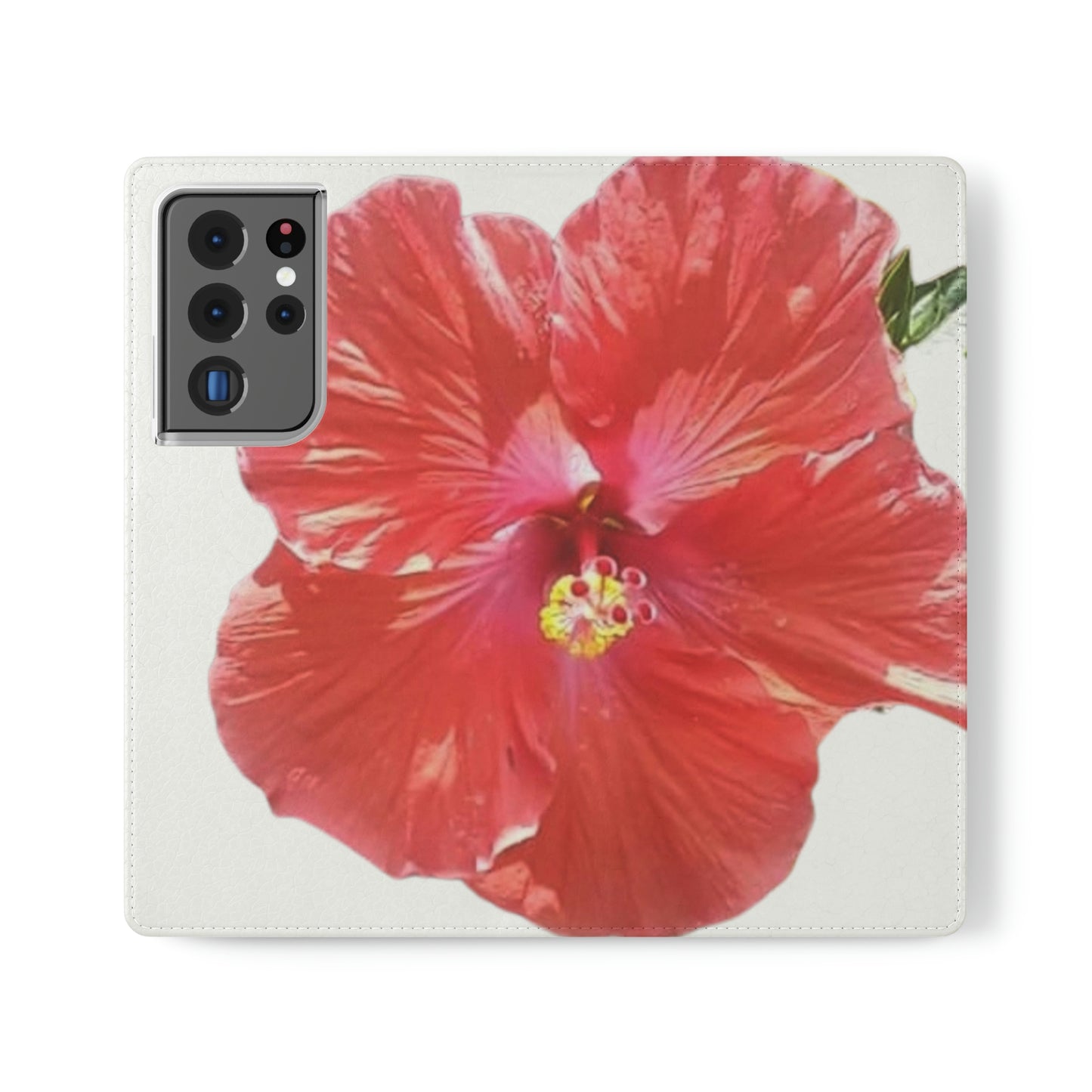 Peach Hibiscus White Background | Folio Phone Case | High Bloom Collection | Life By Ortavia