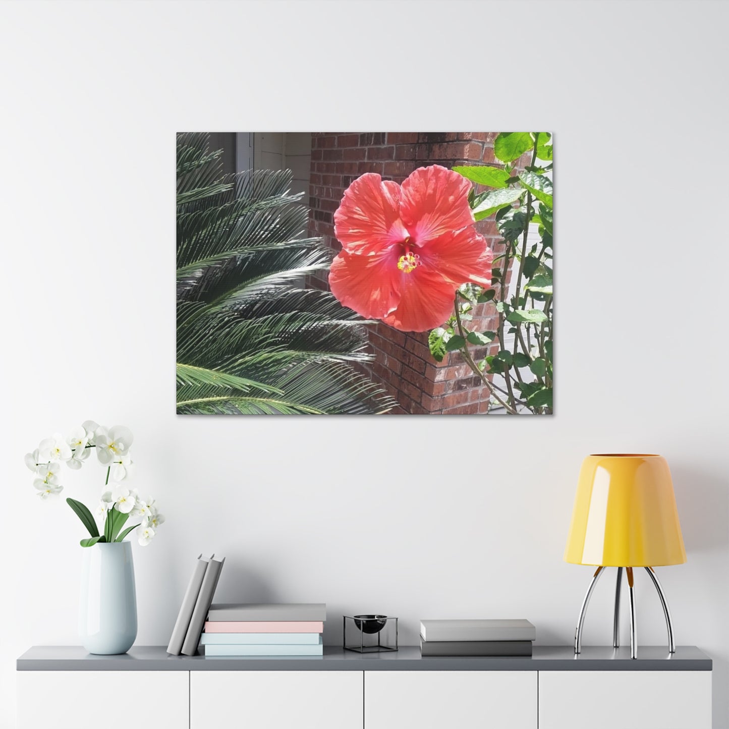 Art Prints & Wall Art, Gallery Canvas with Peach Hibiscus Flower