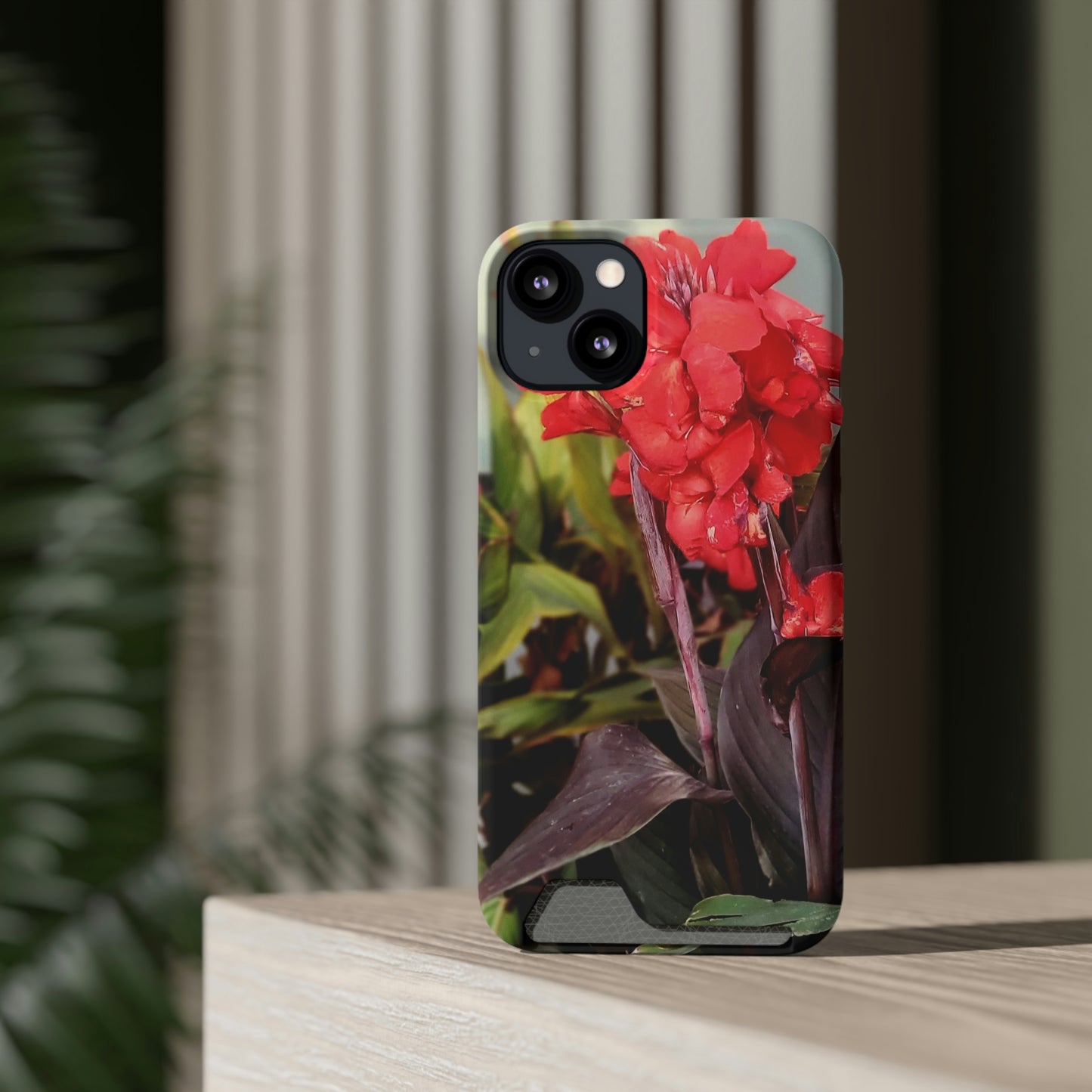 Red Canna | Phone Case With Card Holder | High Bloom Collection | Life By Ortavia