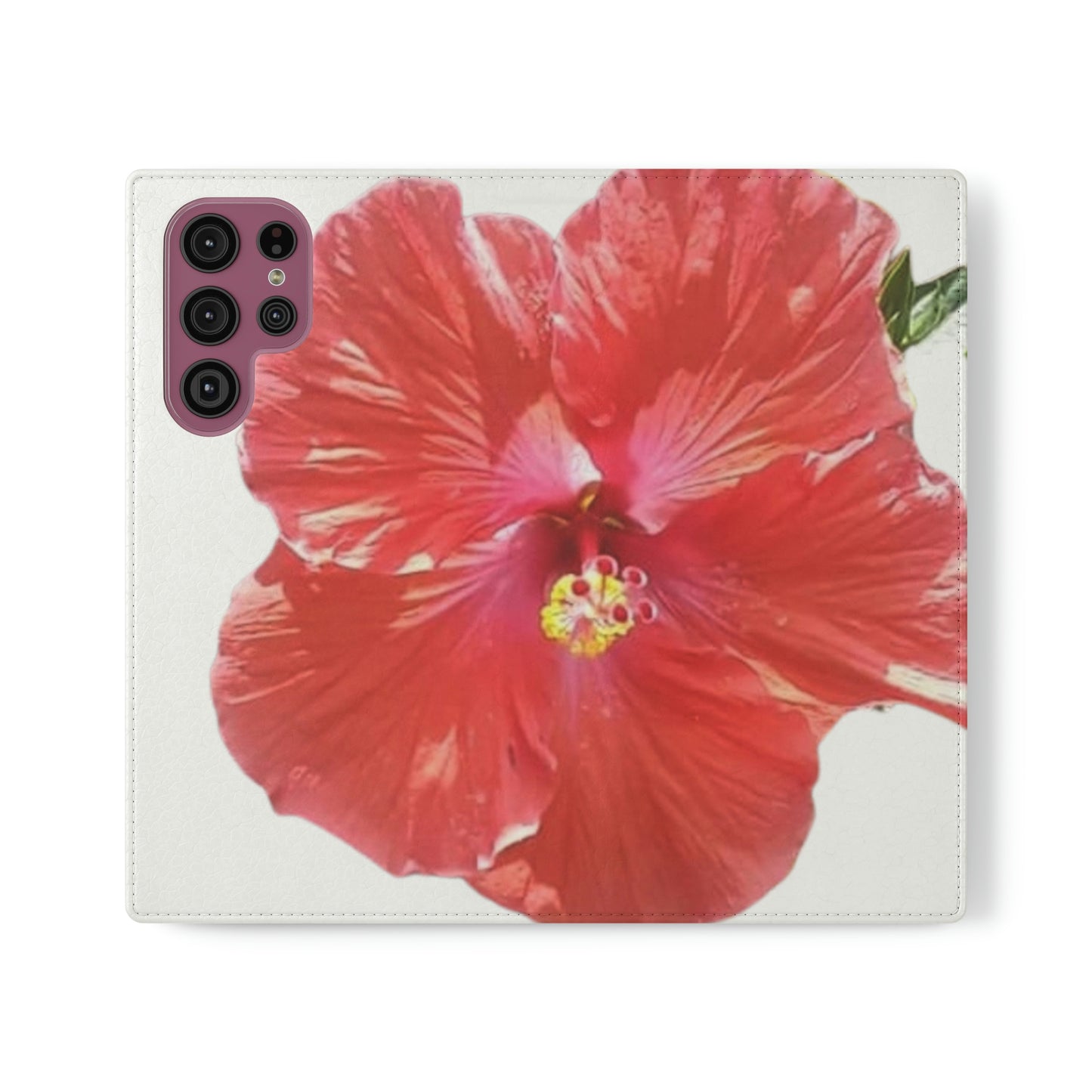 Peach Hibiscus White Background | Folio Phone Case | High Bloom Collection | Life By Ortavia