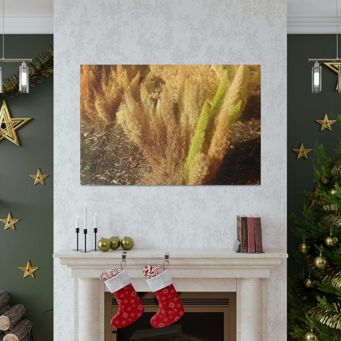 Golden Foxtail Fern | Wall Art Canvas | High Bloom Collection | Life By Ortavia