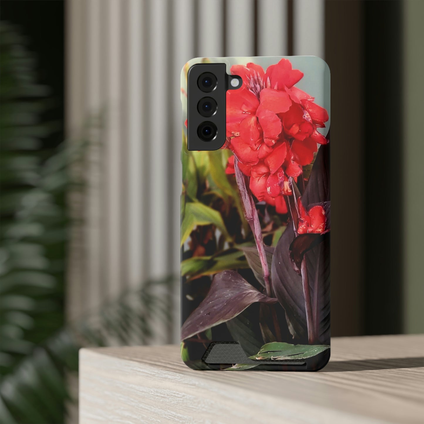 Red Canna | Phone Case With Card Holder | High Bloom Collection | Life By Ortavia