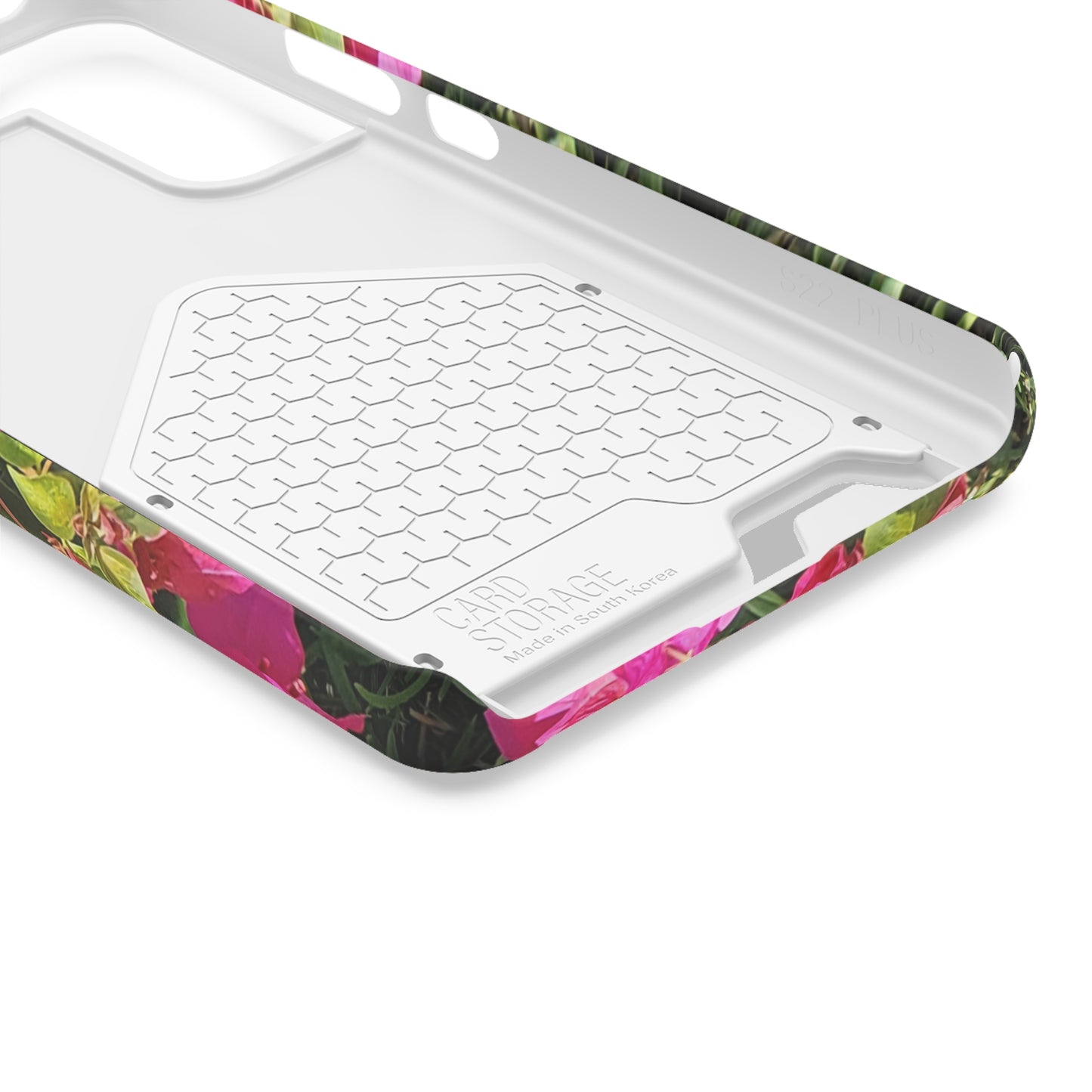 Phone Case With Card Holder with Hot Pink Bougainvillea Design