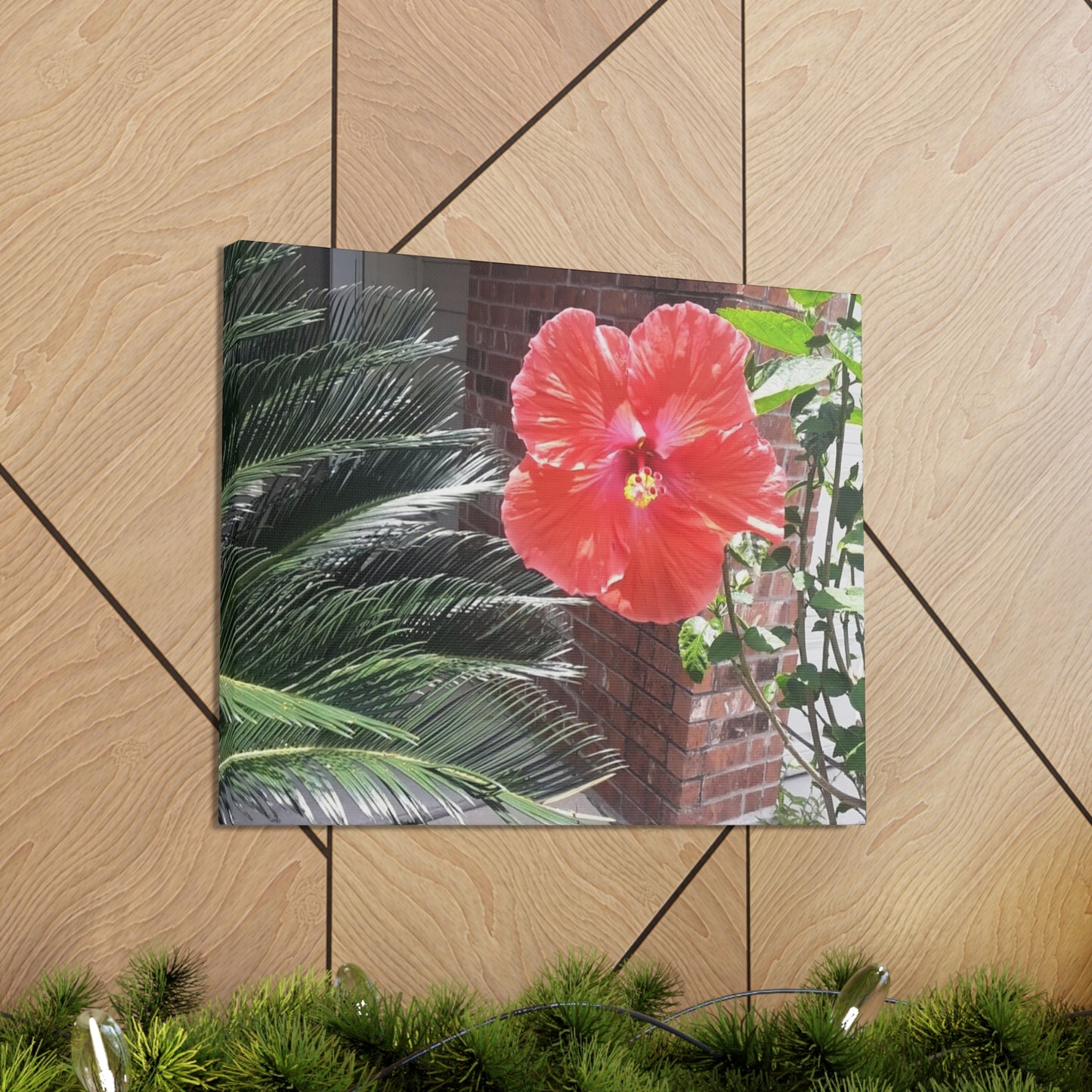 Art Prints & Wall Art, Gallery Canvas with Peach Hibiscus Flower