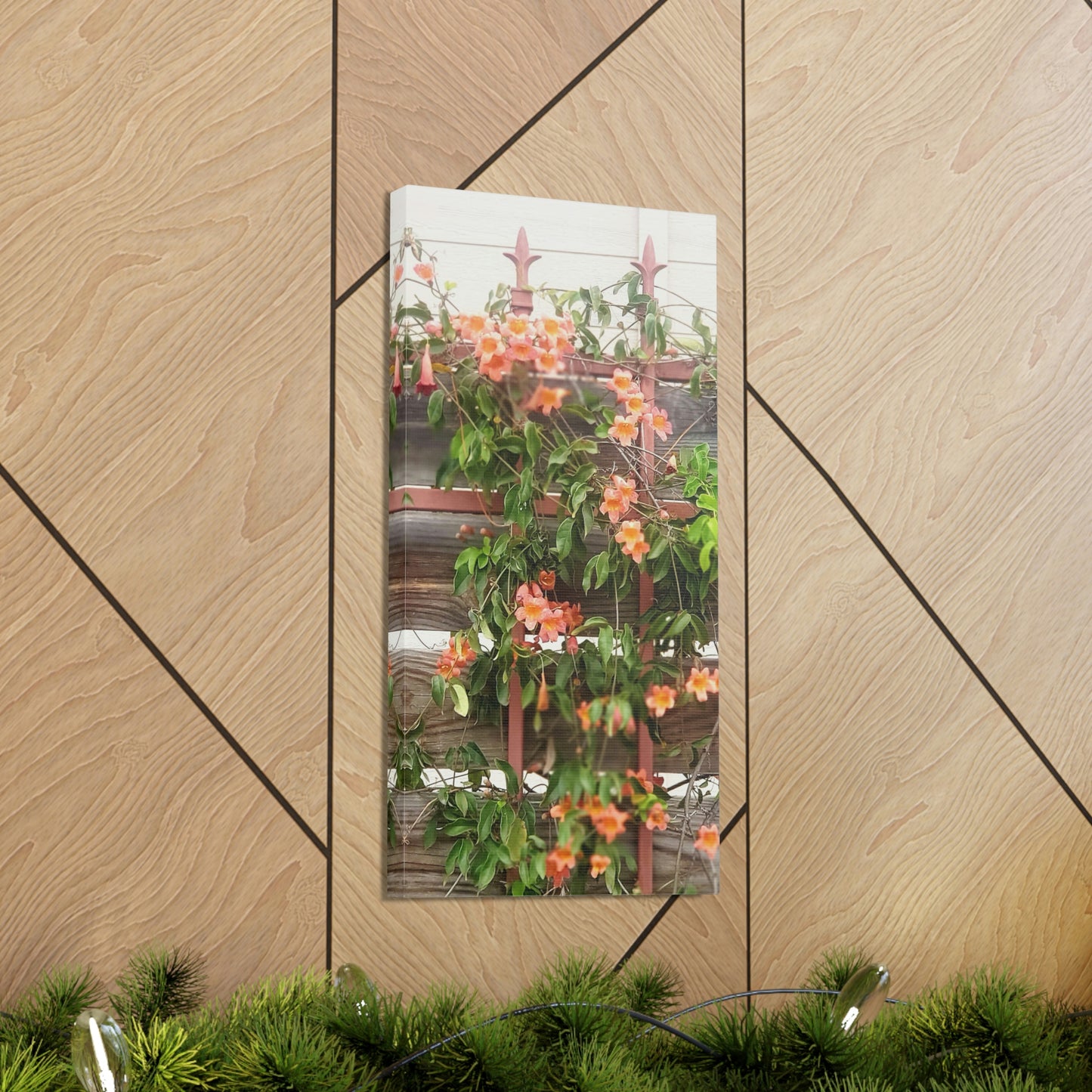 Flowers On A Rugged Fence | Wall Art Canvas | High Bloom Collection | Life By Ortavia