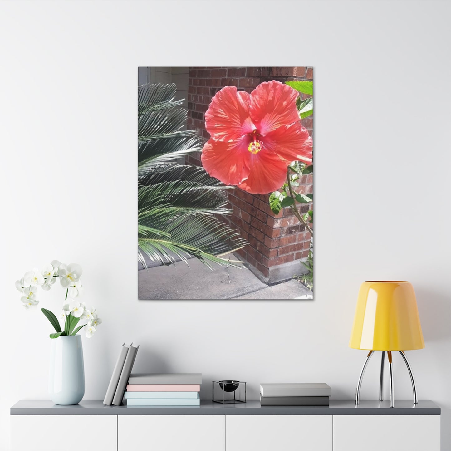 Art Prints & Wall Art, Gallery Canvas with Peach Hibiscus Flower