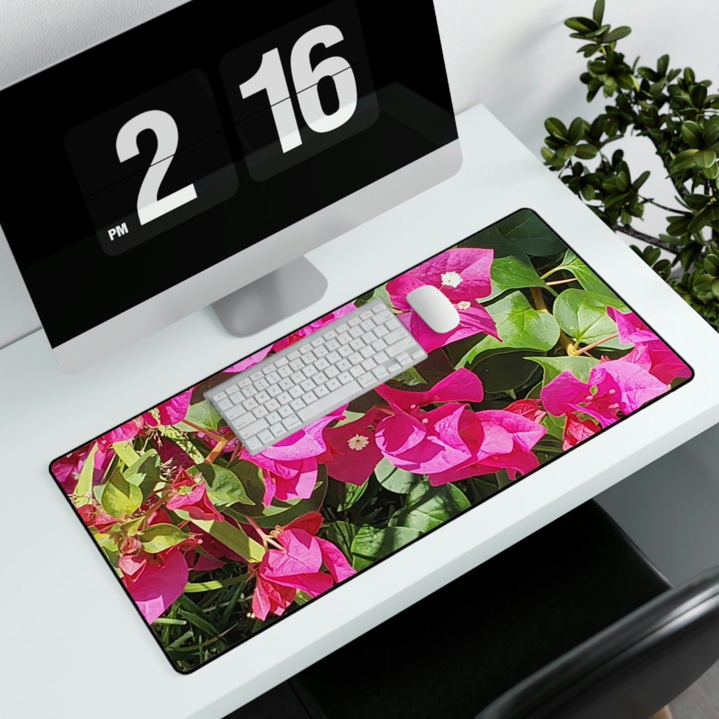 Hot Pink Bougainvillea | High Bloom Collection | Desk Mat | Life By Ortavia