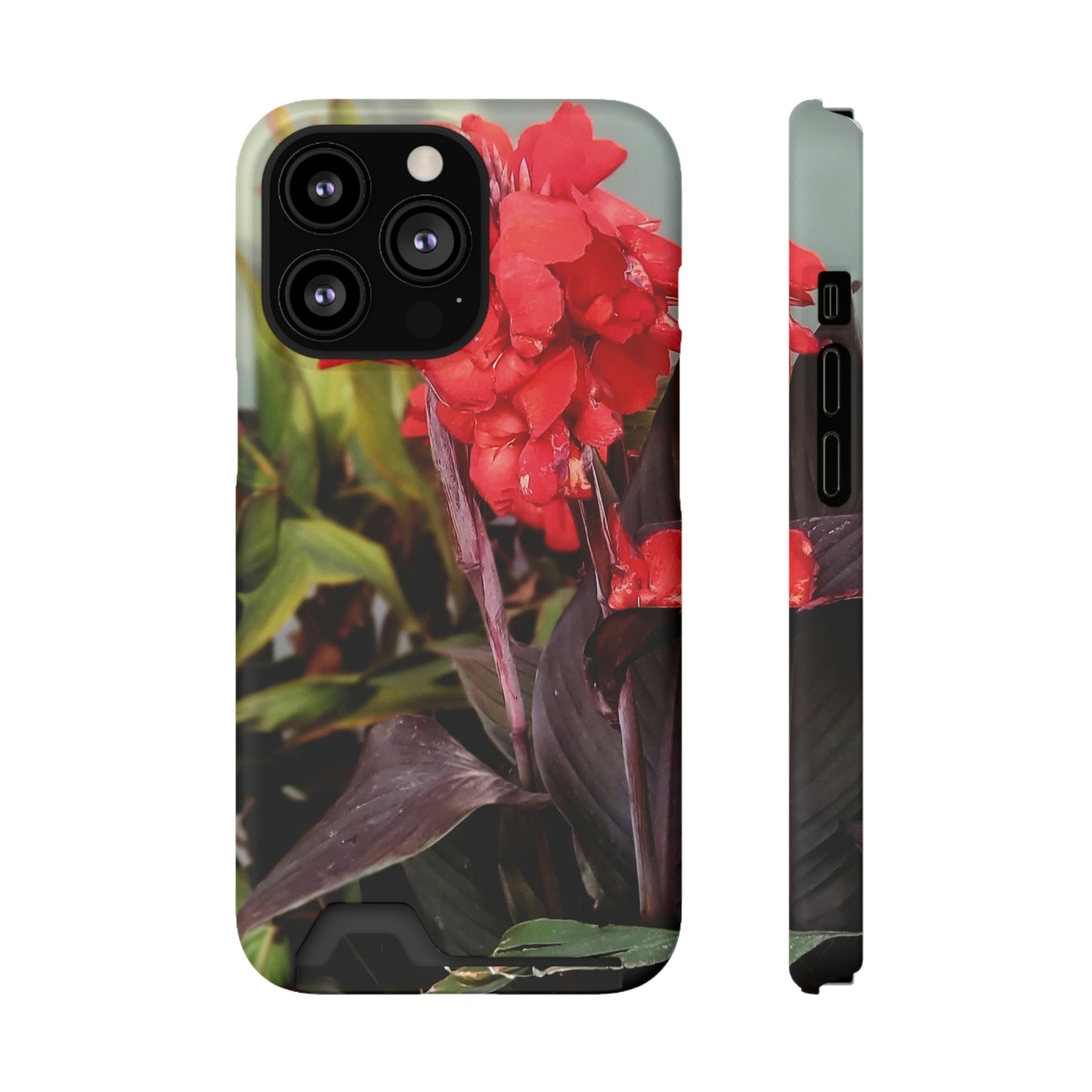 Red Canna | Phone Case With Card Holder | High Bloom Collection | Life By Ortavia