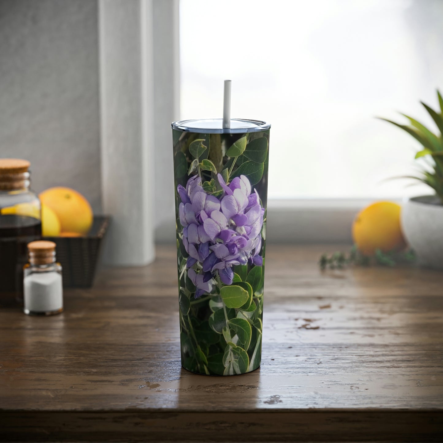 Purple Texas Mountain Laurel | Skinny Steel Tumbler with Straw 20oz