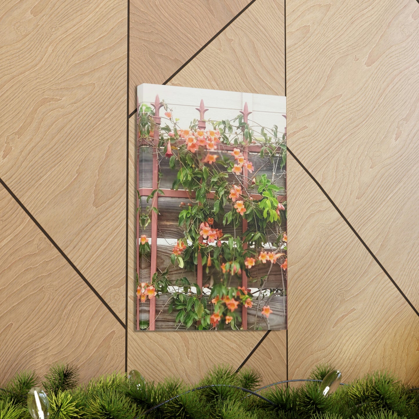 Flowers On A Rugged Fence | Wall Art Canvas | High Bloom Collection | Life By Ortavia