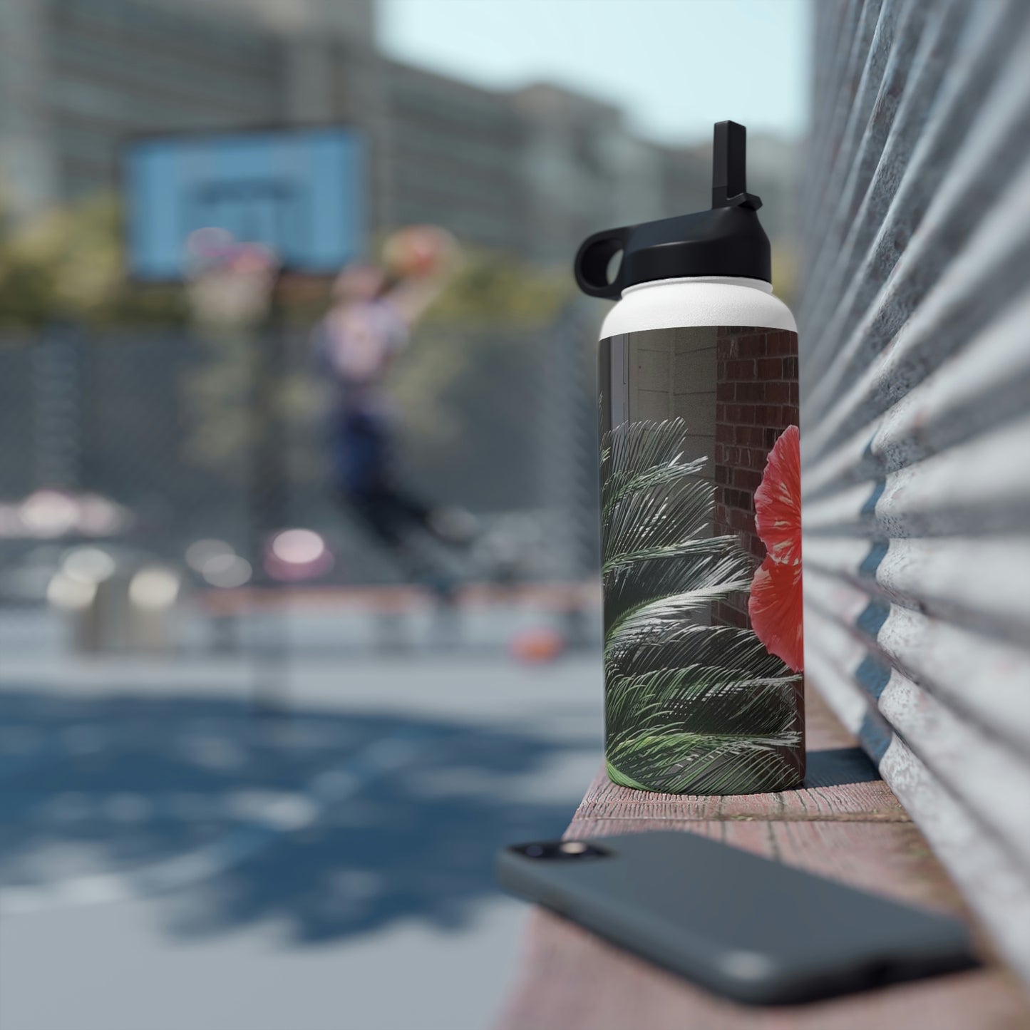 Peach Hibiscus | Stainless Steel Water Bottle, Standard Lid | High Bloom Collection | Life By Ortavia