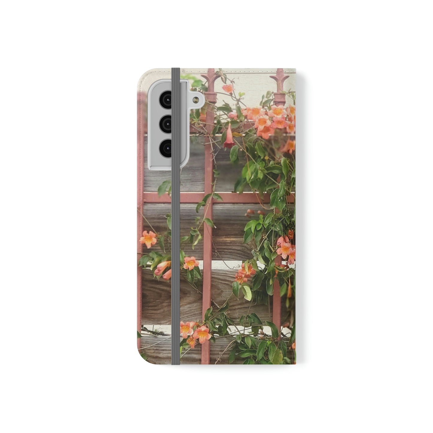 Flowers On A Rugged Fence | Folio Phone Case | High Bloom Collection | Life By Ortavia
