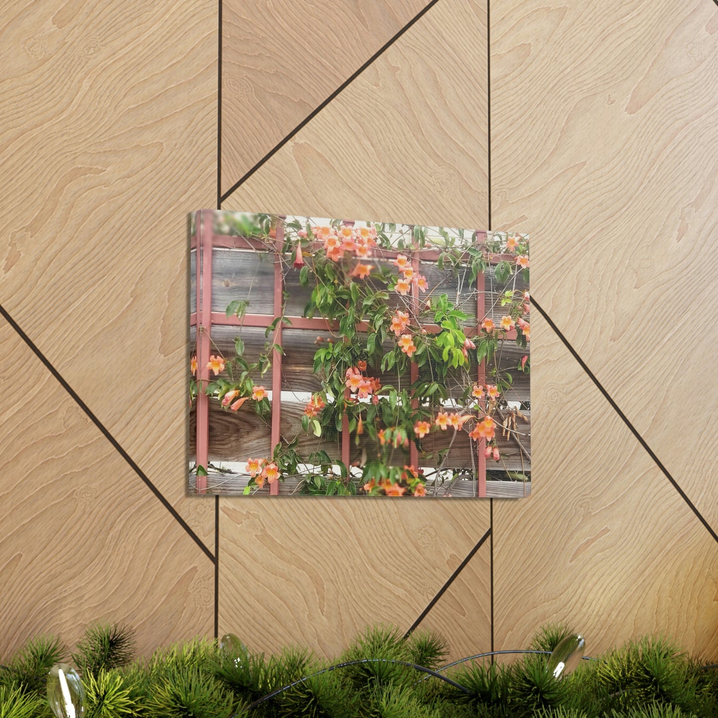 Flowers On A Rugged Fence | Wall Art Canvas | High Bloom Collection | Life By Ortavia